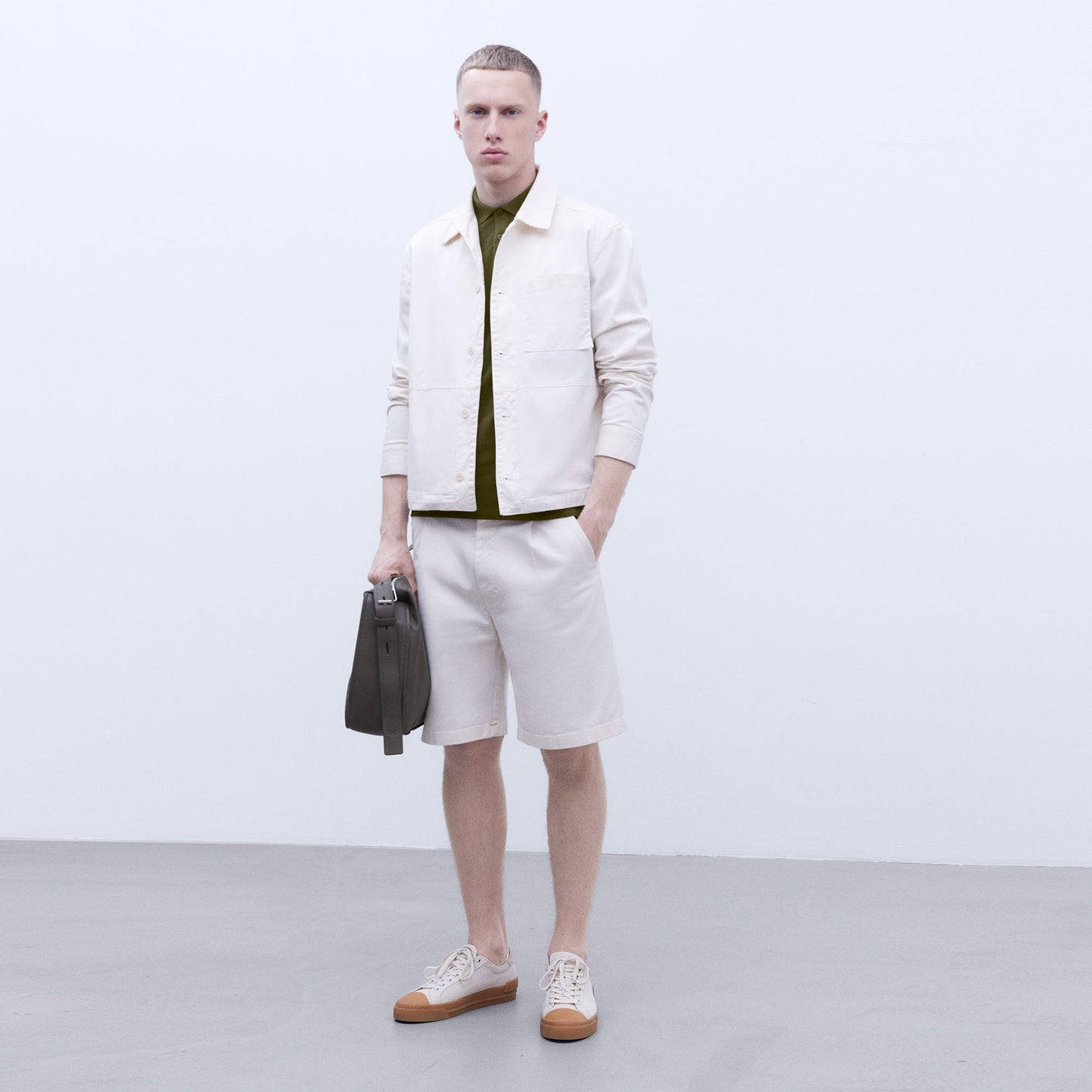 Slim Fit Khaki Cotton Polo