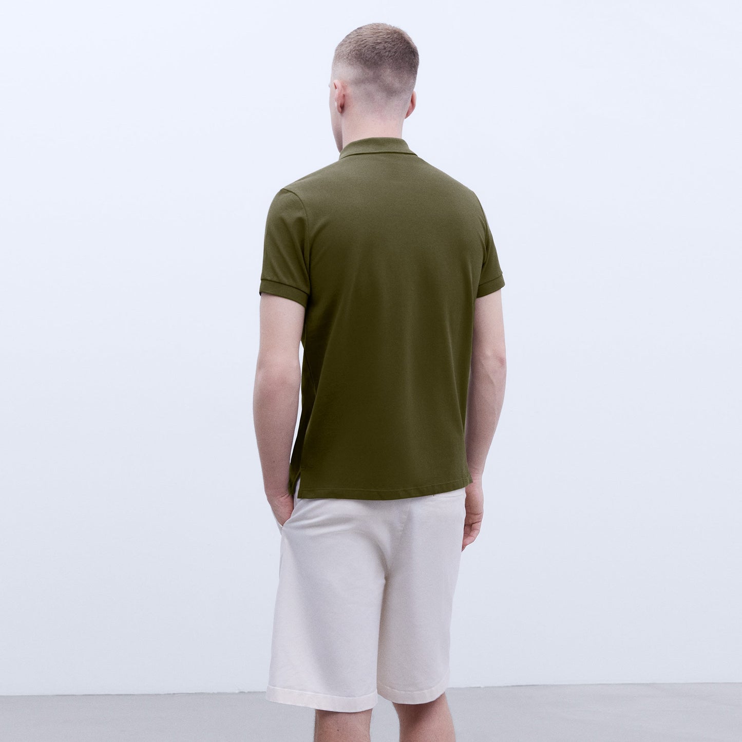 Slim Fit Khaki Cotton Polo