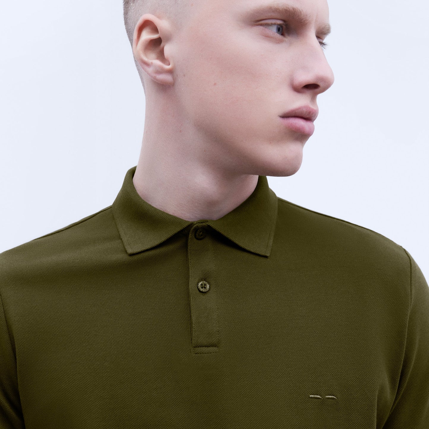 Slim Fit Khaki Cotton Polo