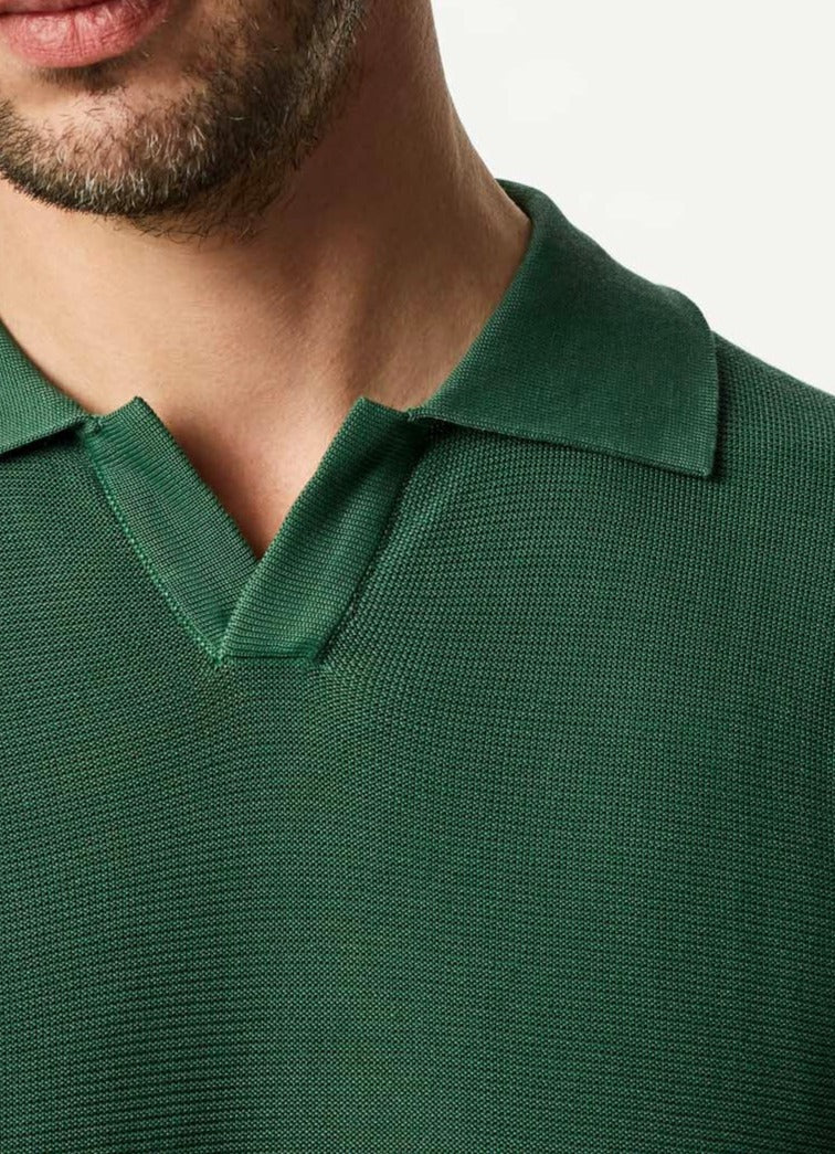 Green Delave Polo Shirt With Short Sleeve