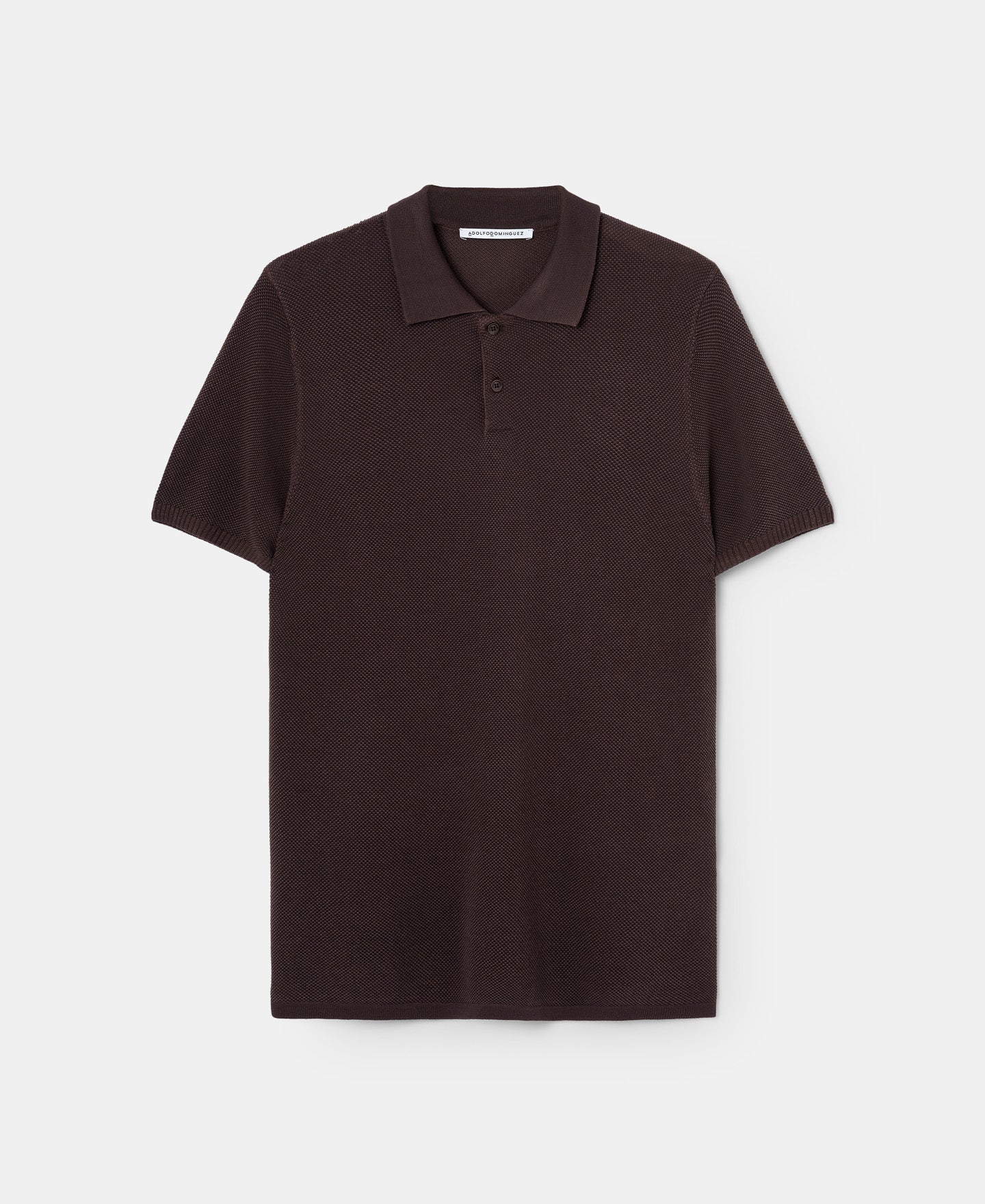 Brown Pique Shirt Collar Polo Shirt