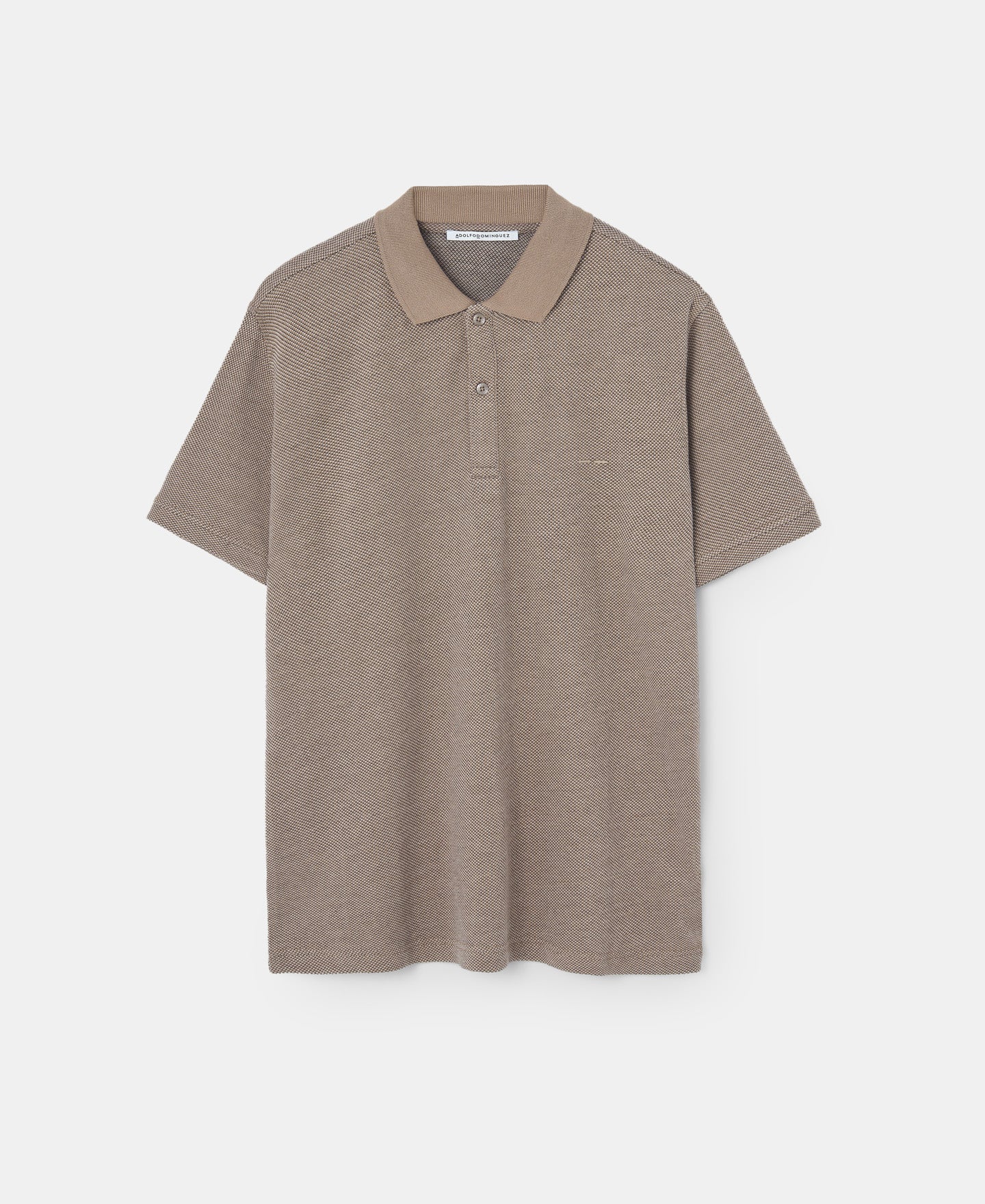 Brown/Ecru Cotton Jersey Polo Shirt