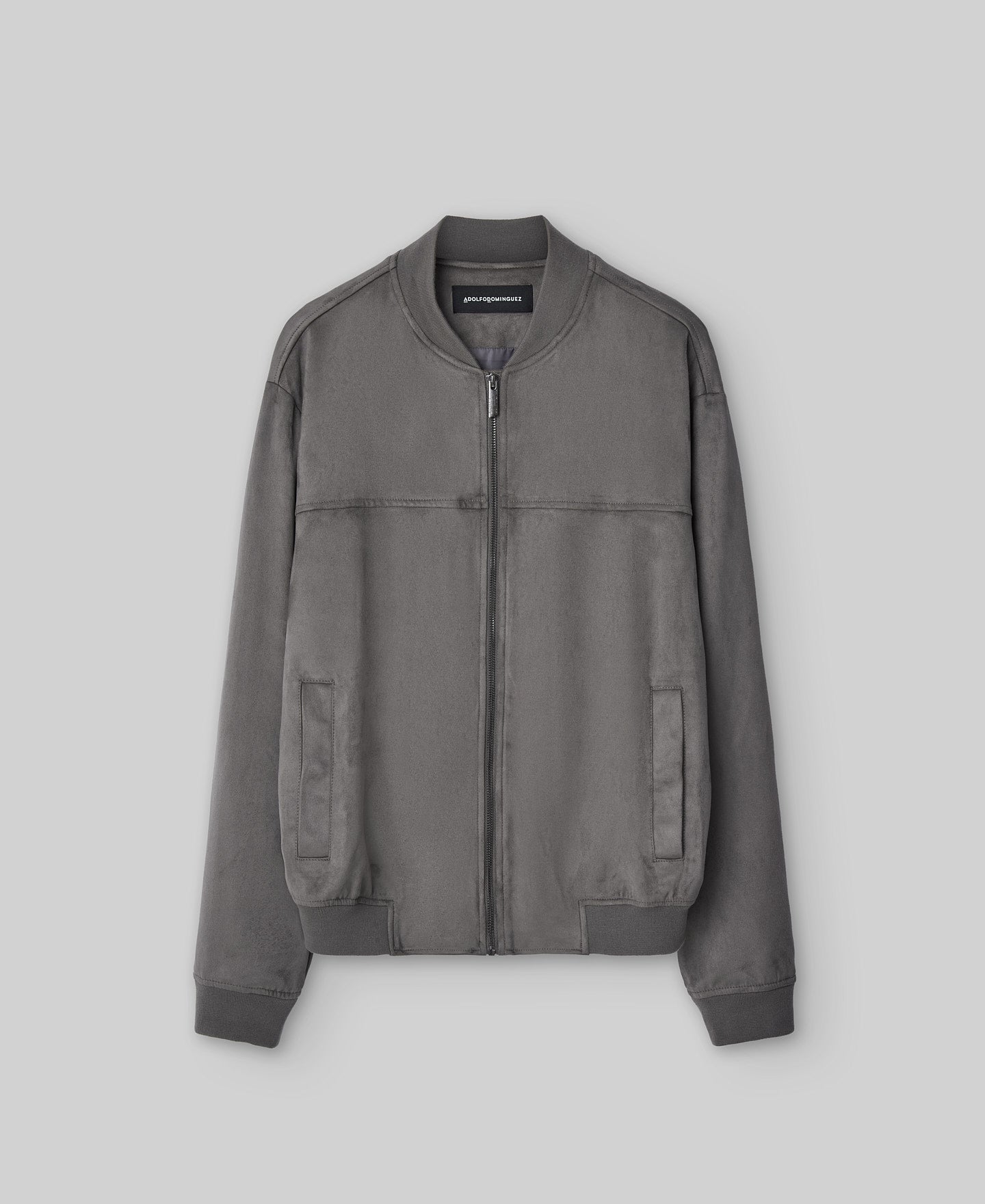 Bomber jacket with front zip man in taupe