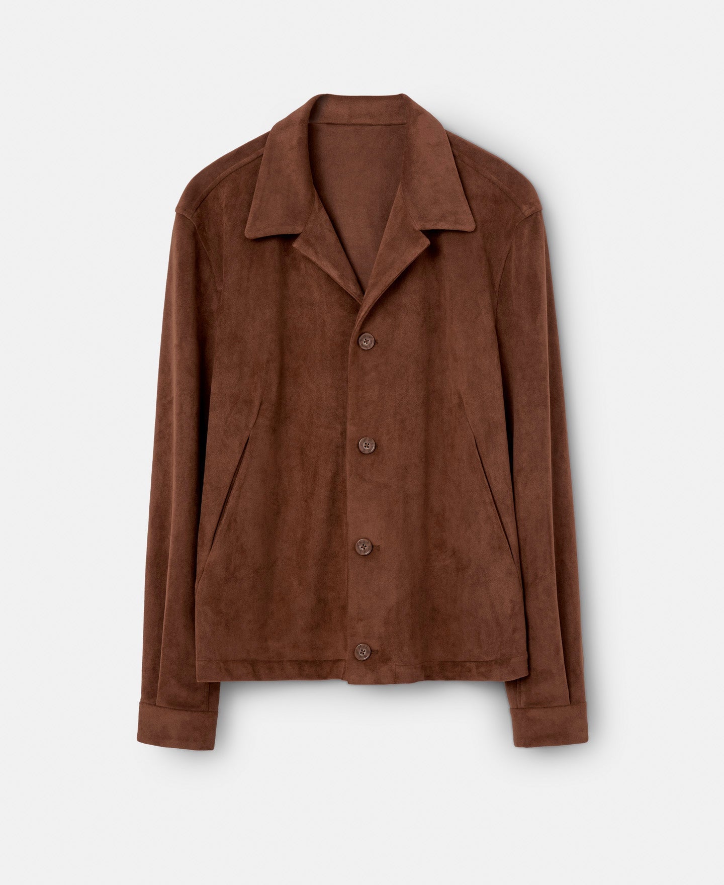 Brown/Ecru Shirt Jacket In Suedette