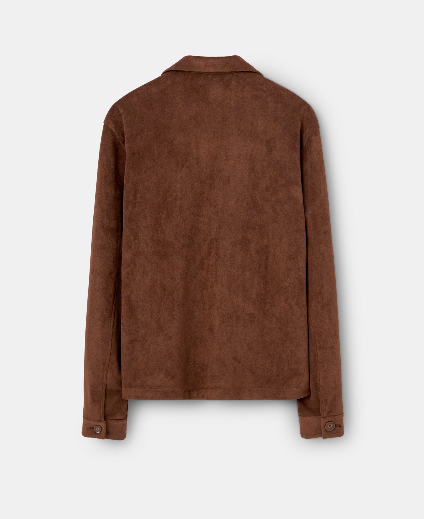 Brown/Ecru Shirt Jacket In Suedette