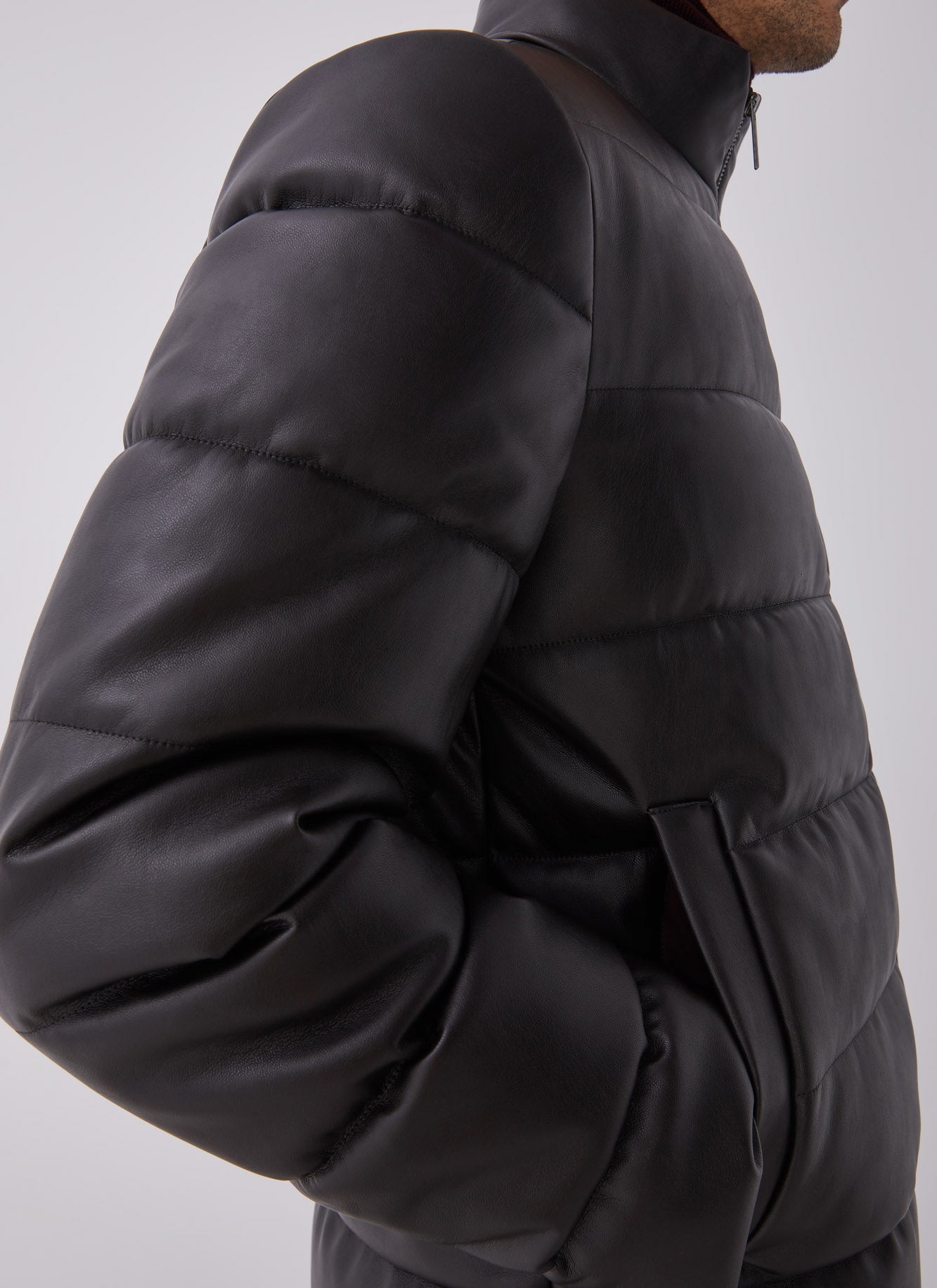 Brown Gummed Puffer Jacket