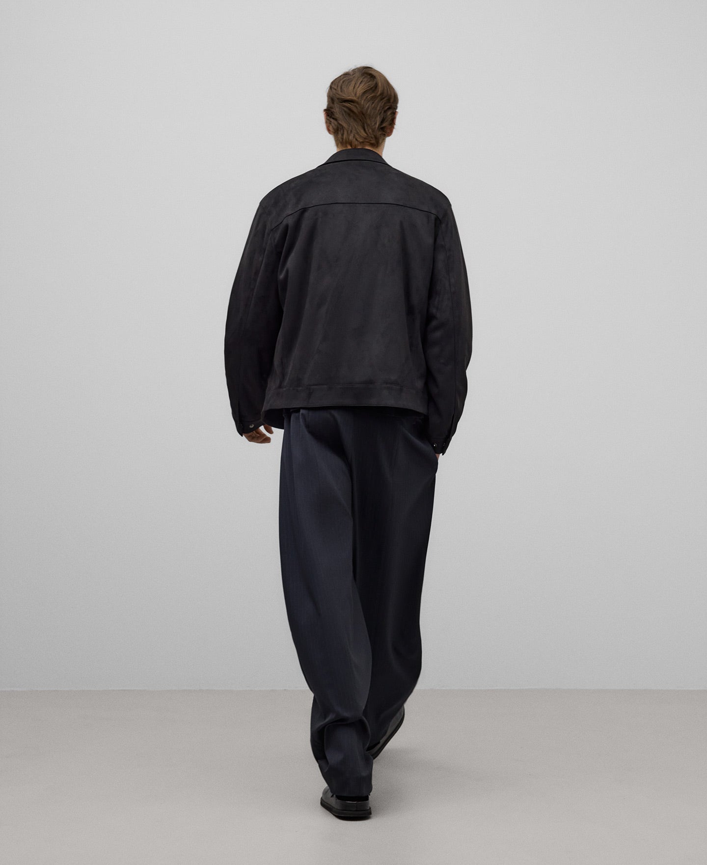Black Faux Suede Jacket For Men