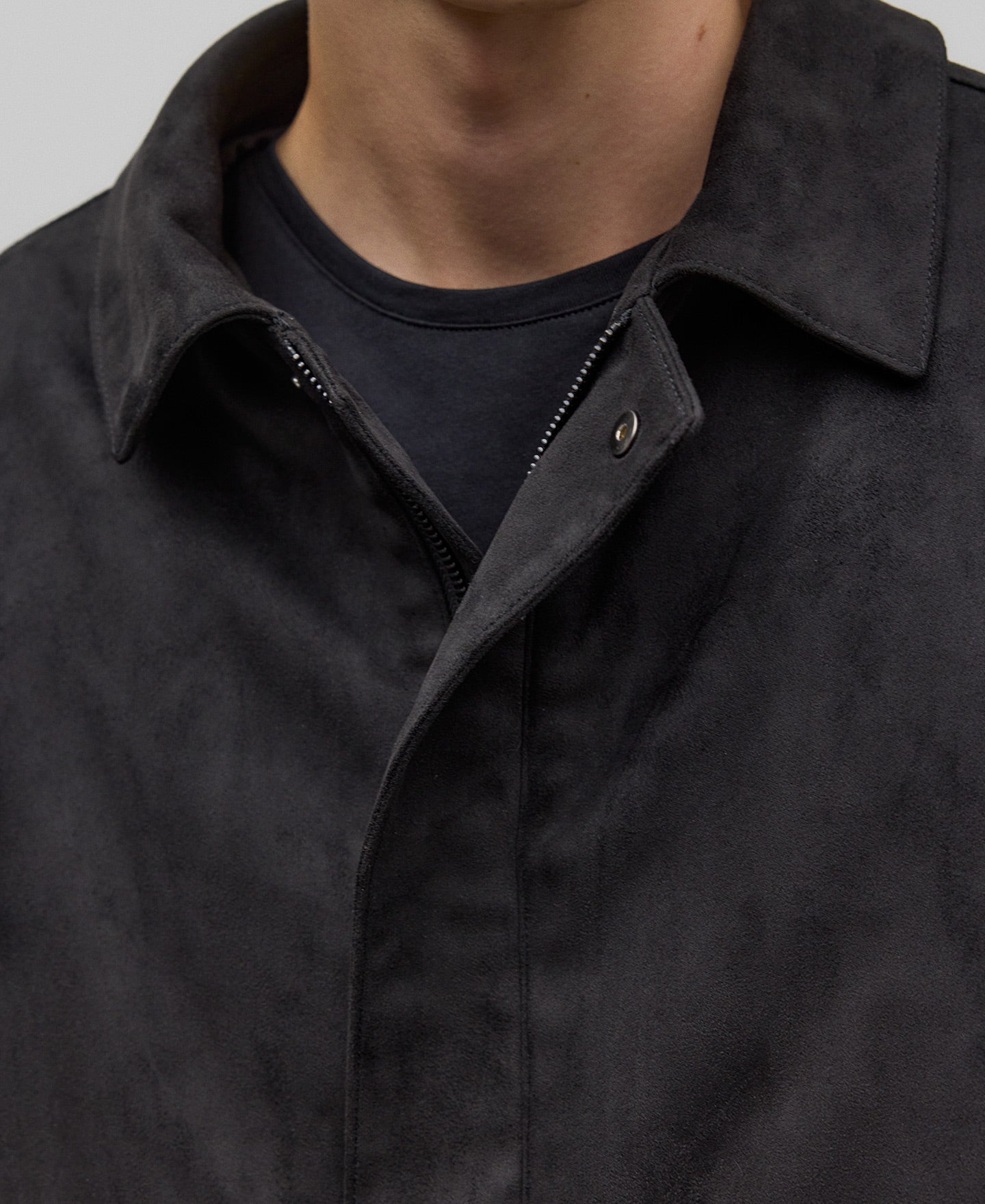 Black Faux Suede Jacket For Men
