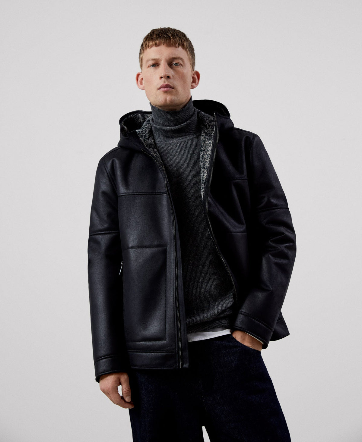 Black Responsible leather Jacket