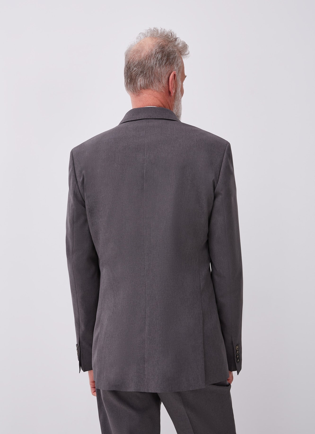 Charcoal Grey Two-Button Plain Suit