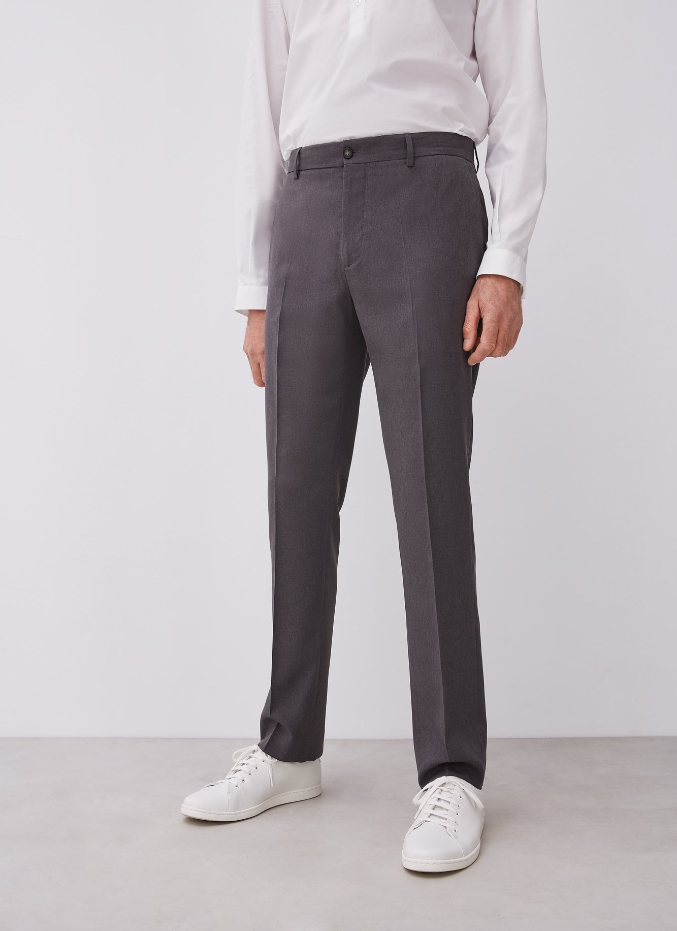 Charcoal Grey Two-Button Plain Suit