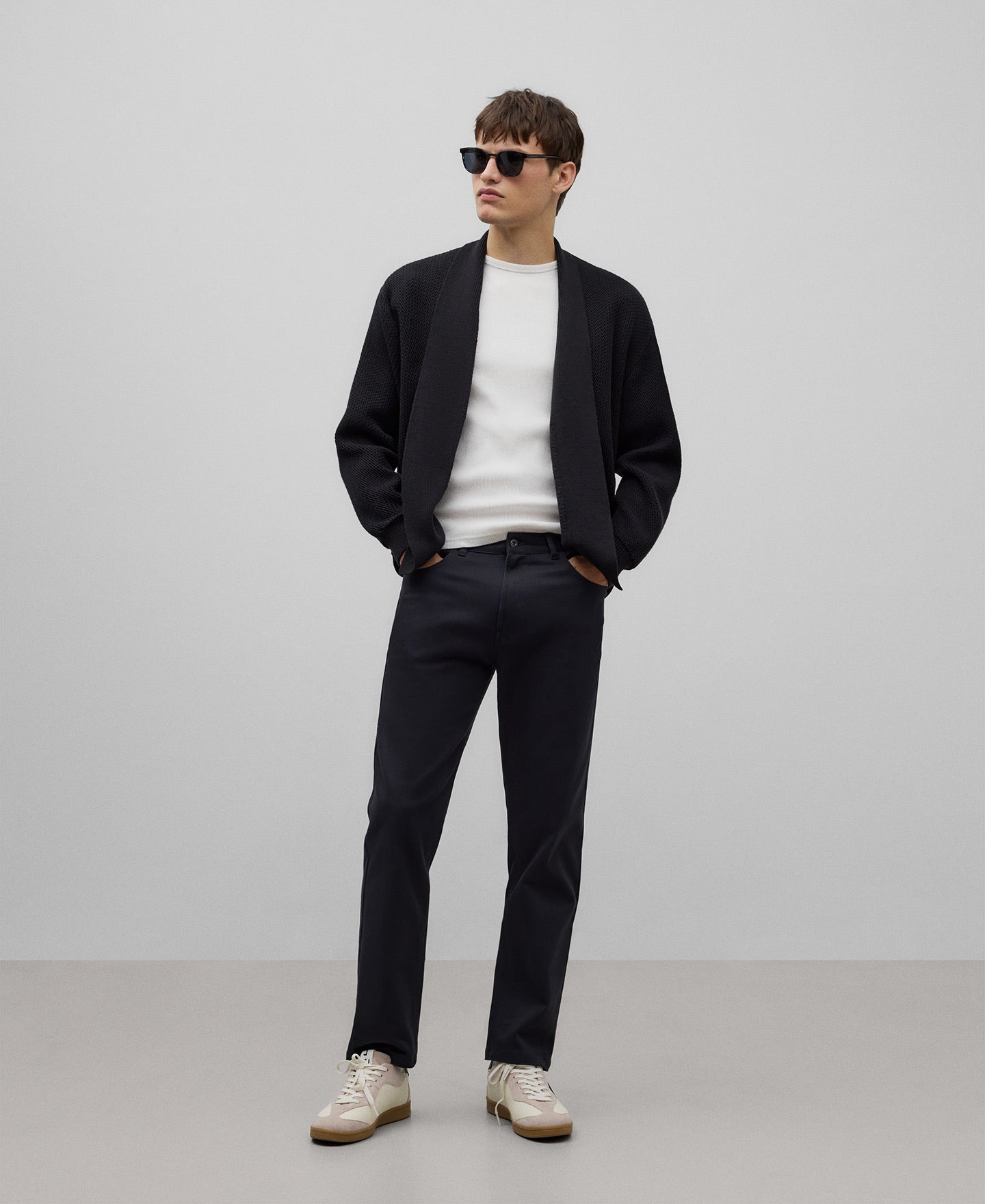 Cotton denim trousers man in charcoal grey