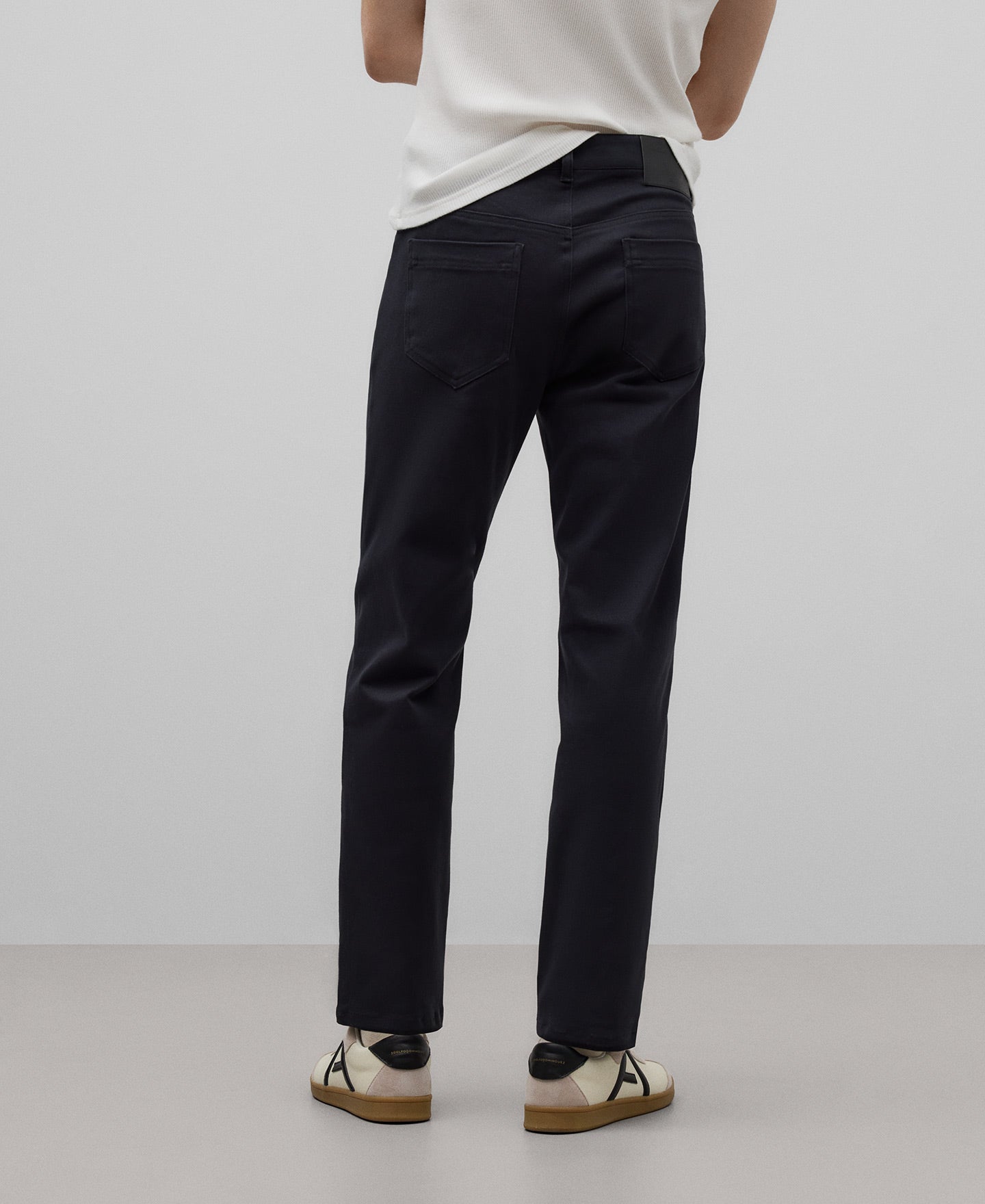 Cotton denim trousers man in charcoal grey