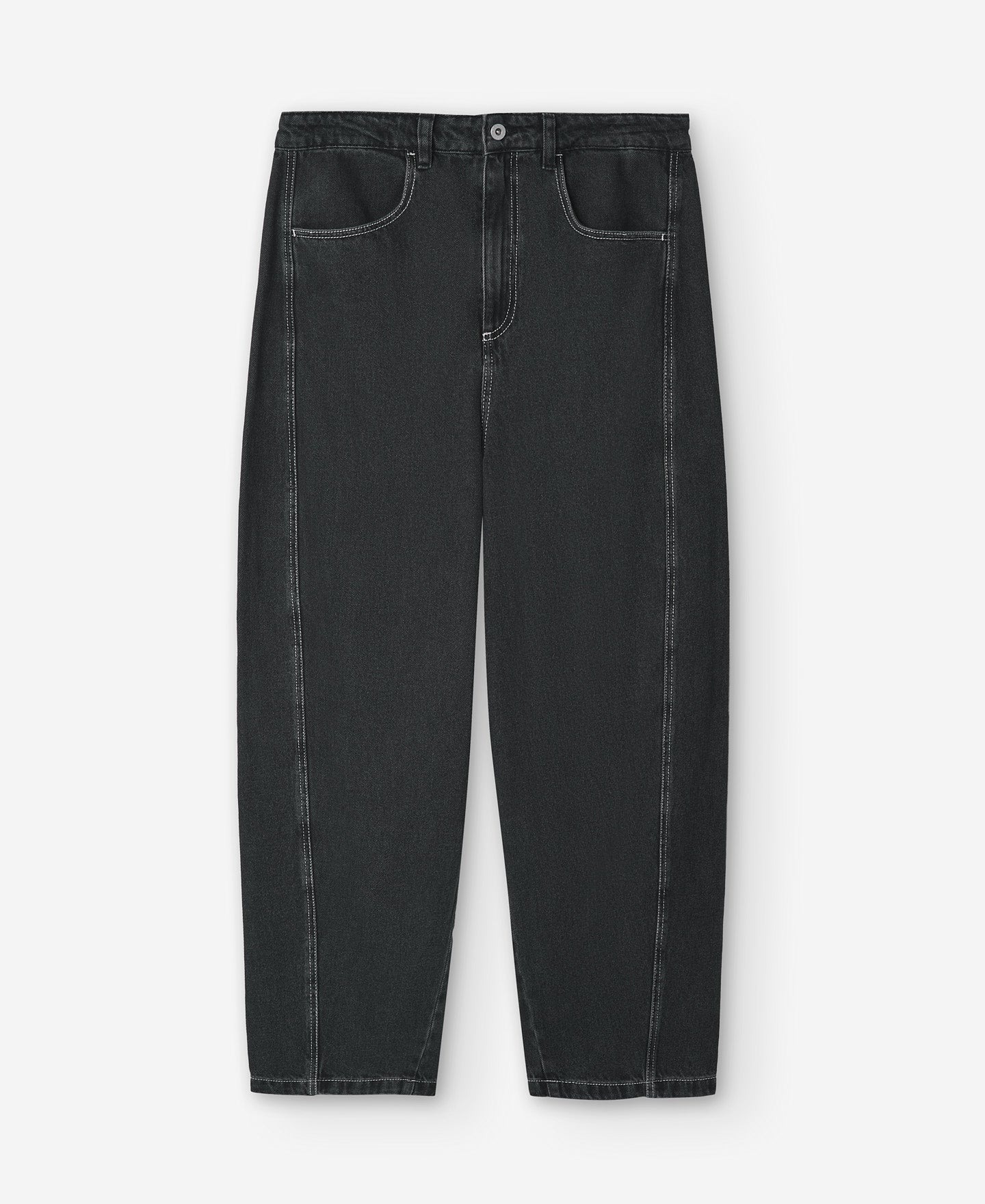 Barrel Silhouette Denim Trousers