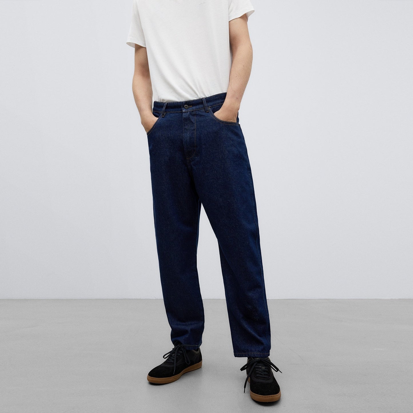 Denim Blue Blue Carrot Fit Denim Trousers