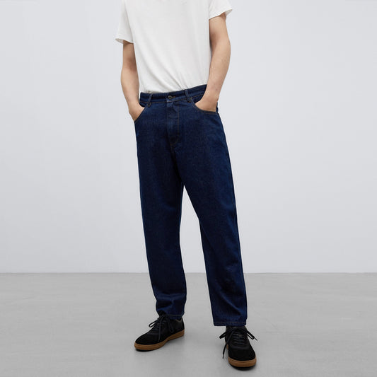 Denim Blue Blue Carrot Fit Denim Trousers