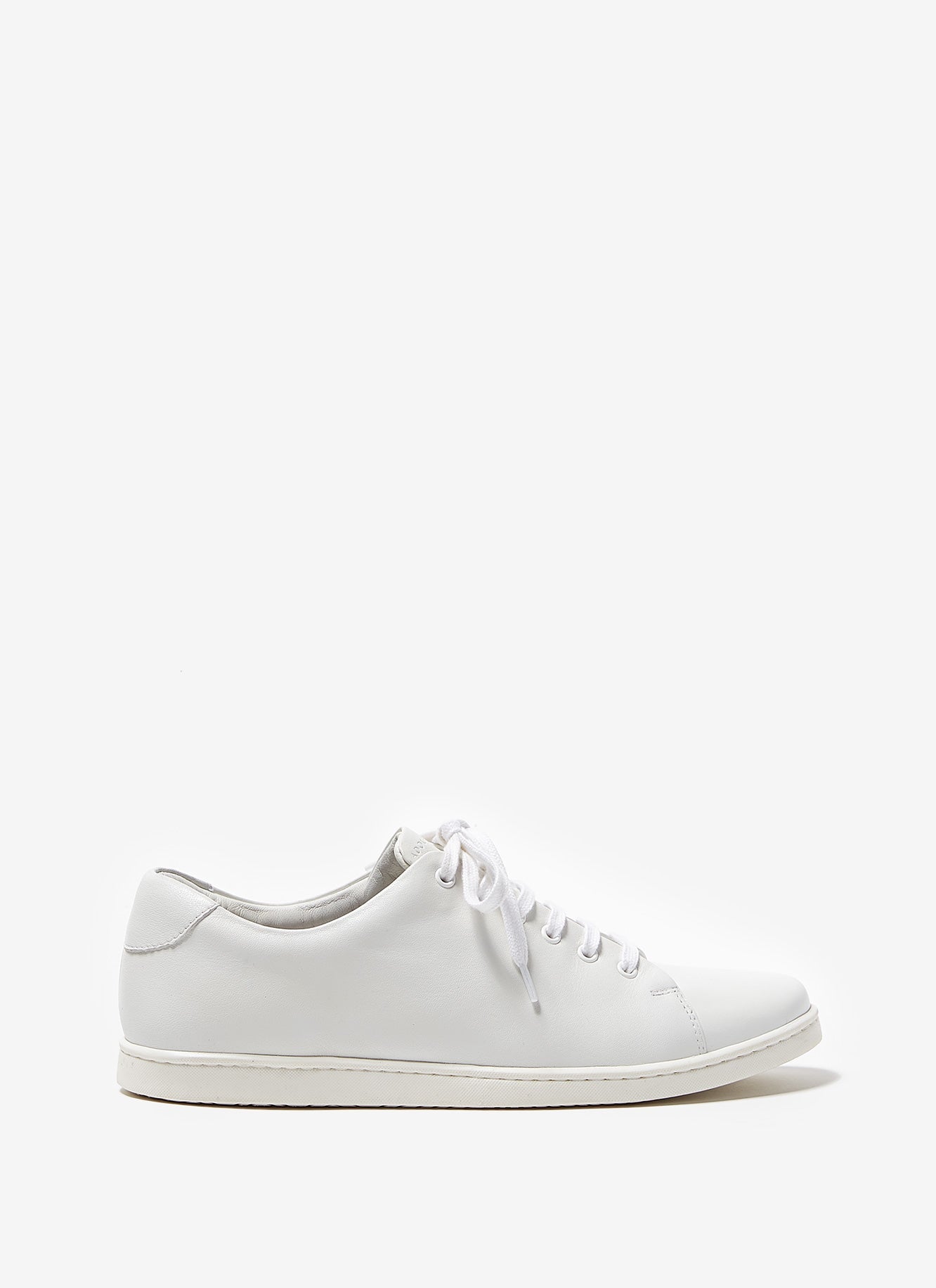 White Leather Sneakers With Rubber Sole