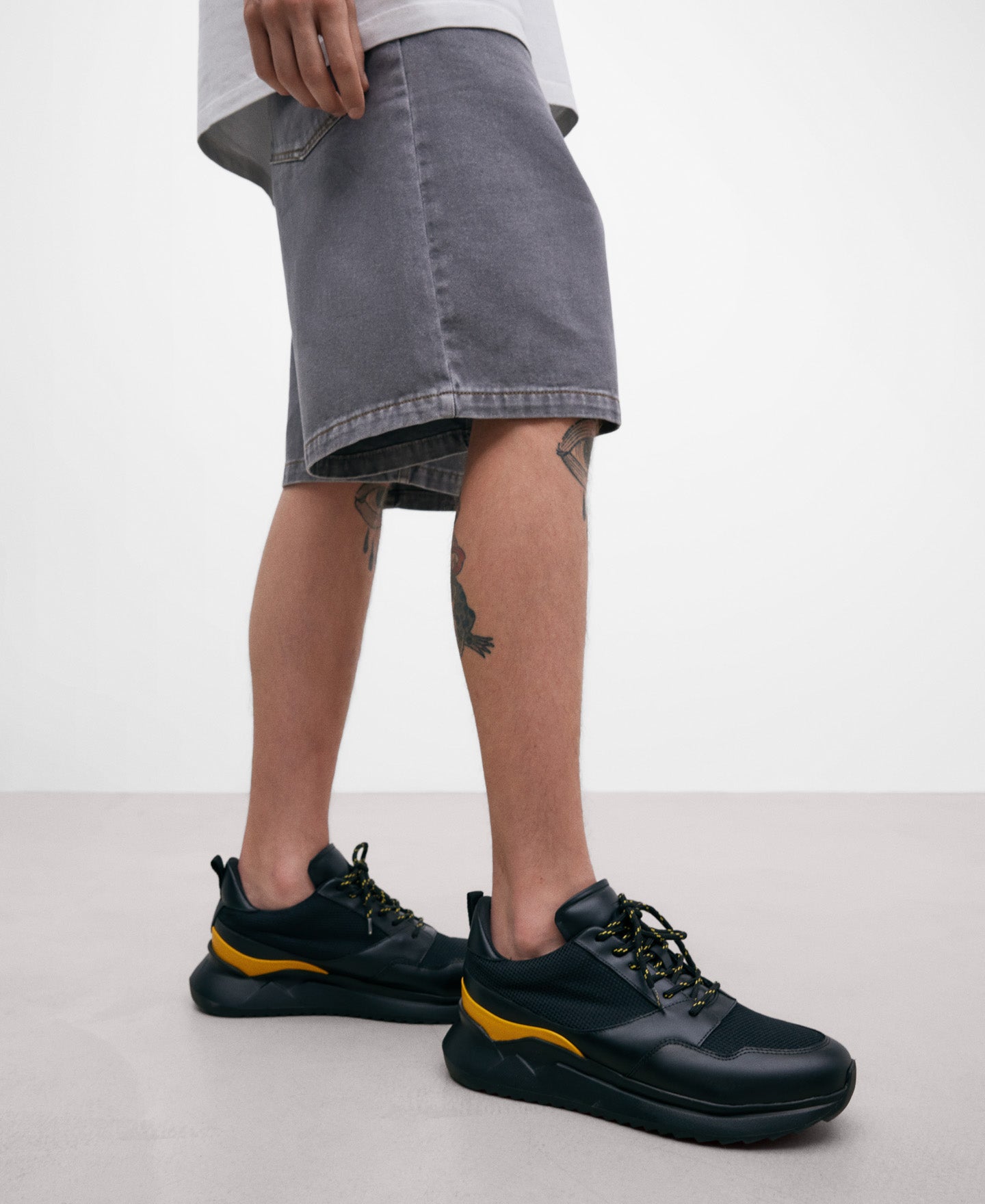 Black Mesh Running Sneakers