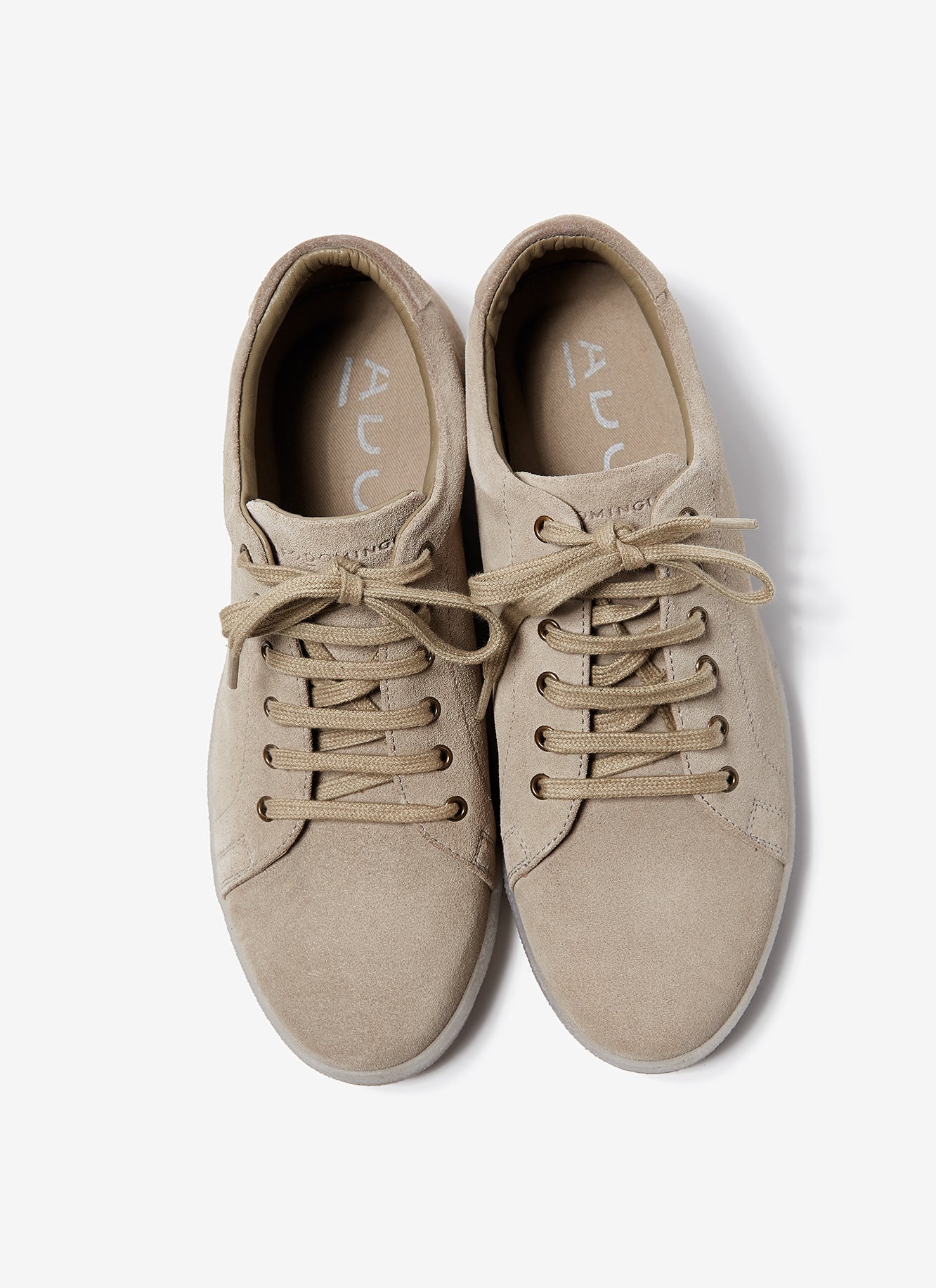 Stone Suede Sneakers With Rubber Sole