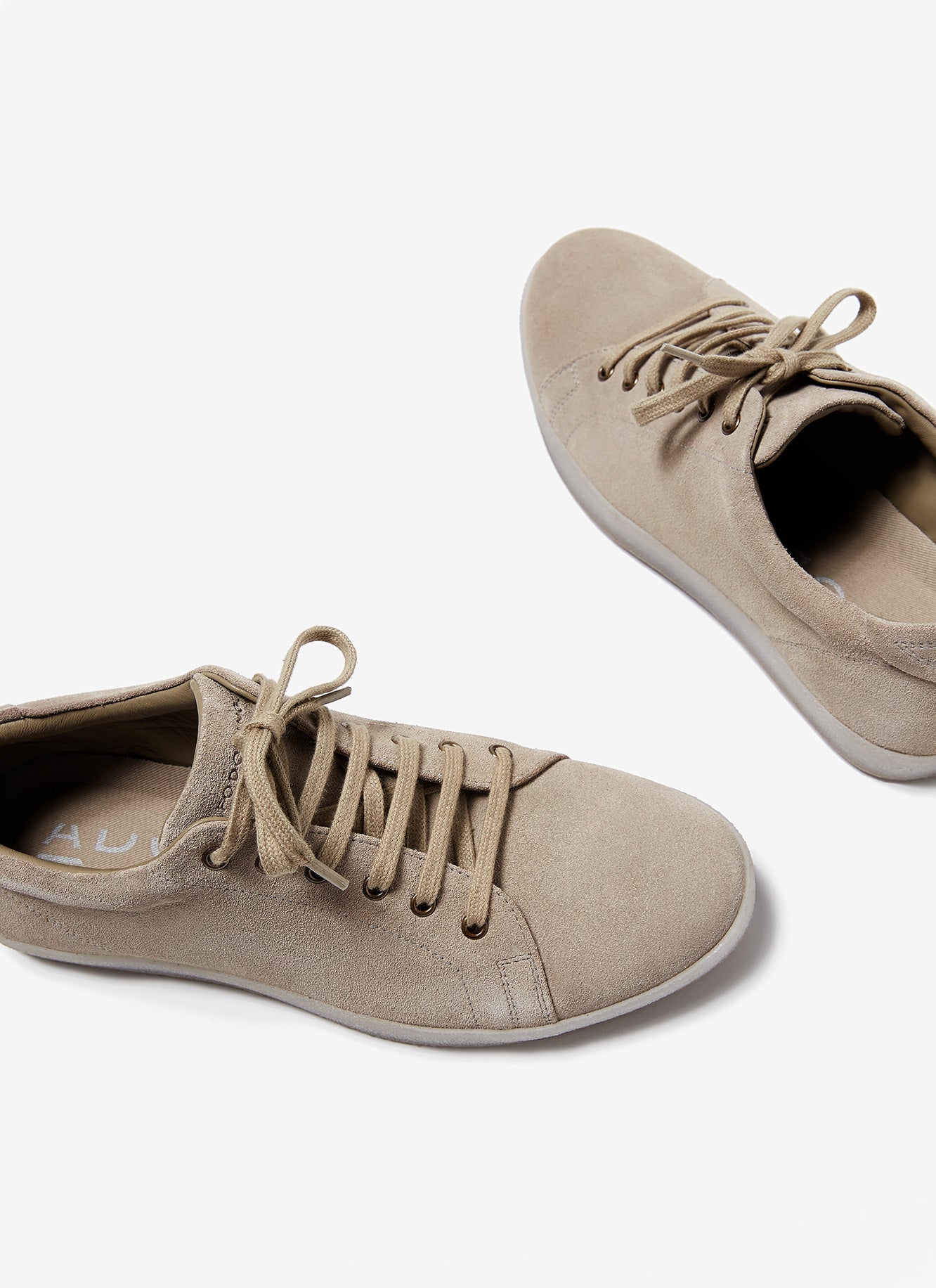 Stone Suede Sneakers With Rubber Sole