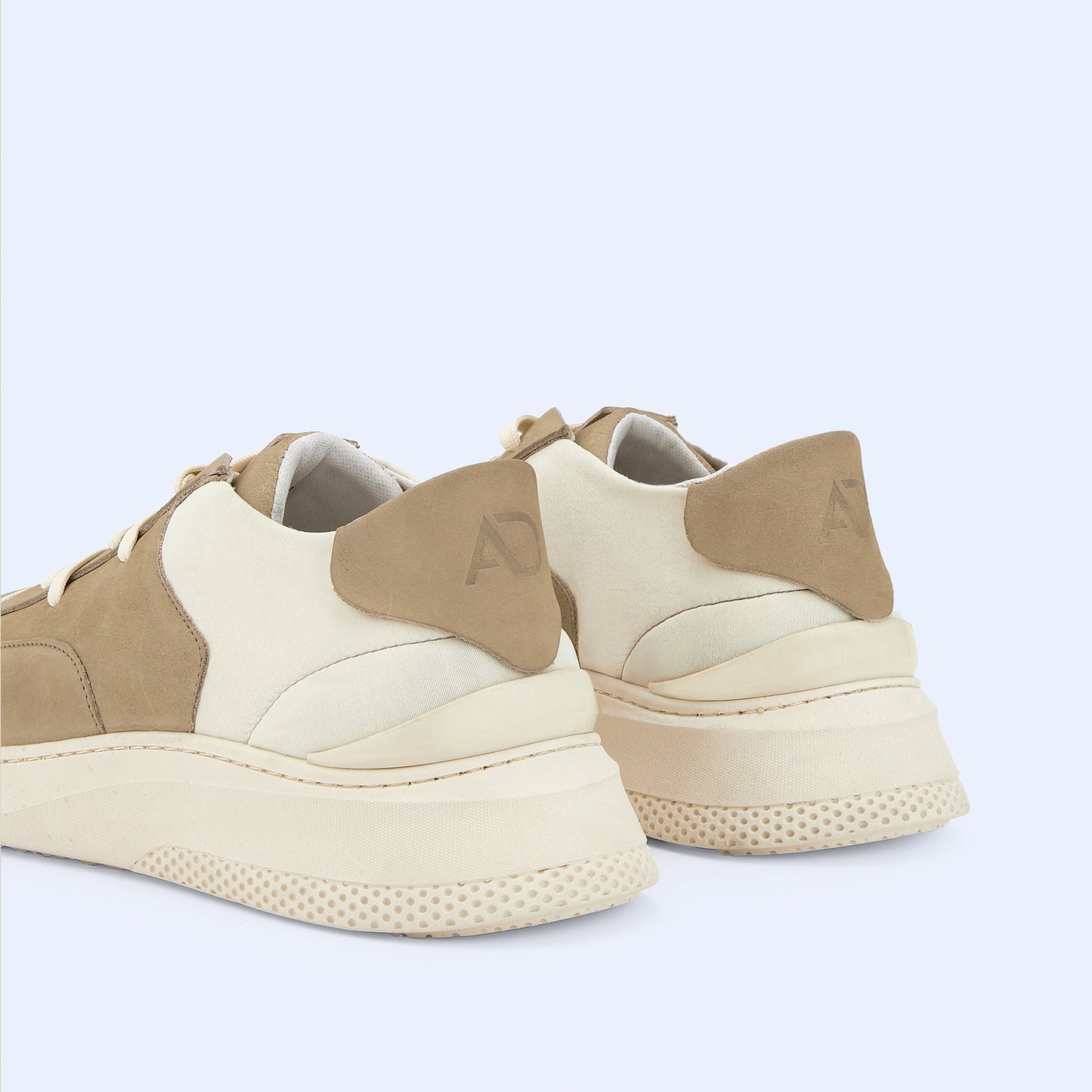 Stone/Ecru Leather Neoprene Sneaker