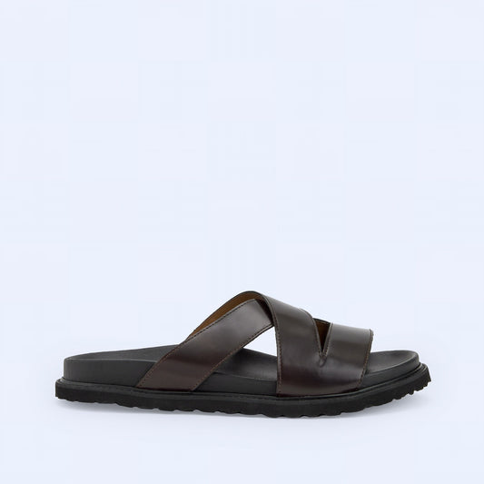 Braided Leather Sandal - Brown
