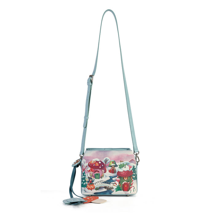 Vendula London Fairy Village Paige Bag – strap length, worn crossbody