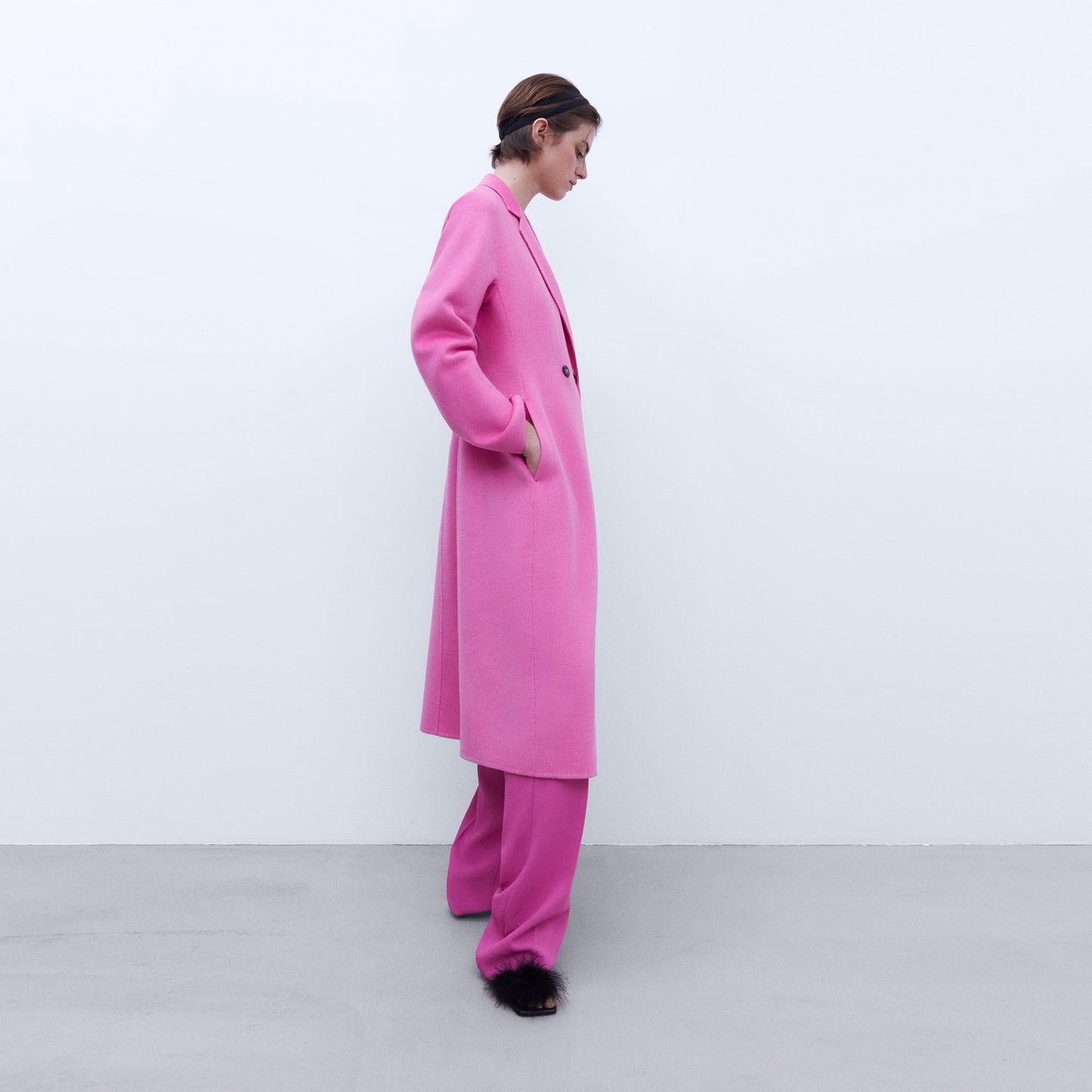 Pink Double-Faced Tailored Coat