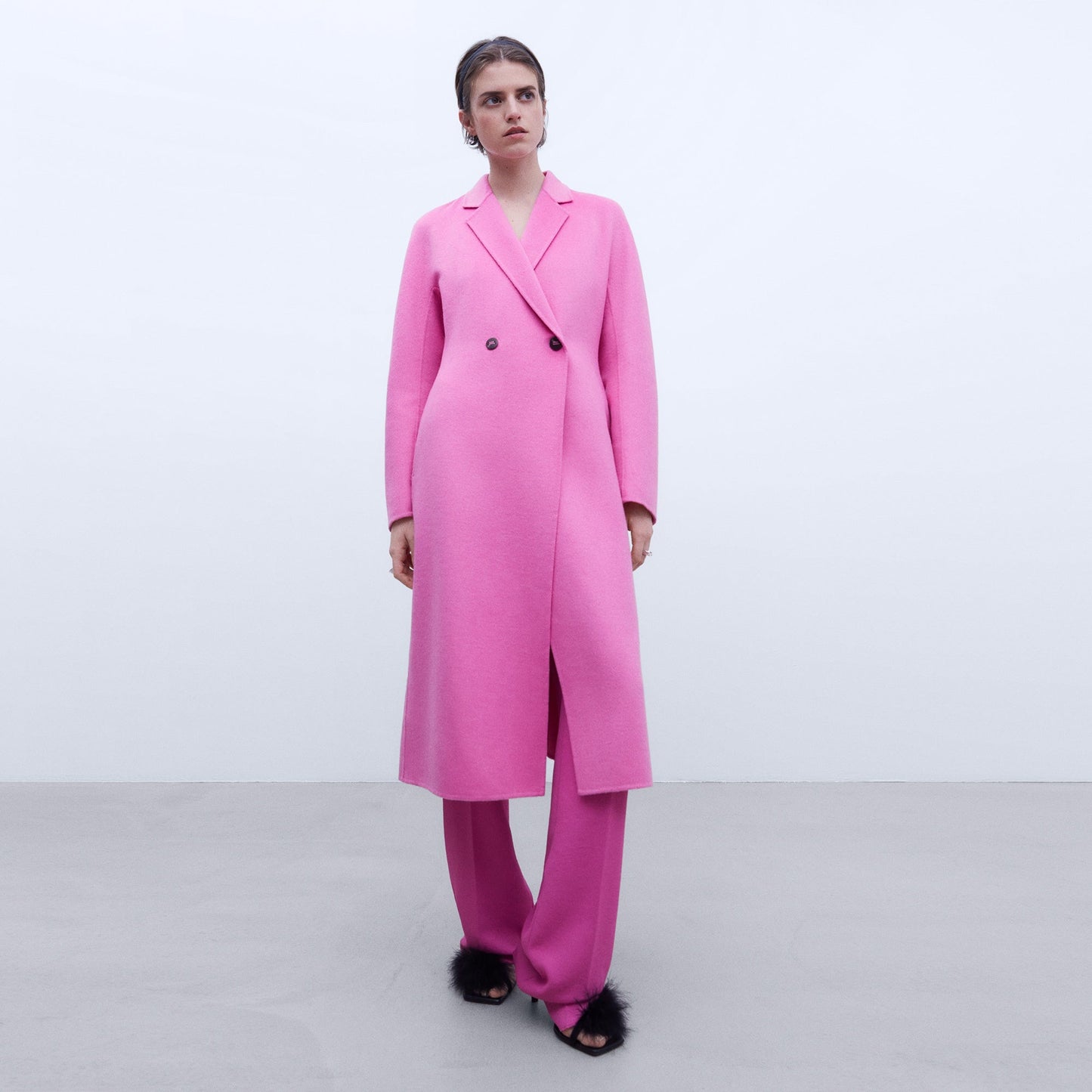 Pink Double-Faced Tailored Coat