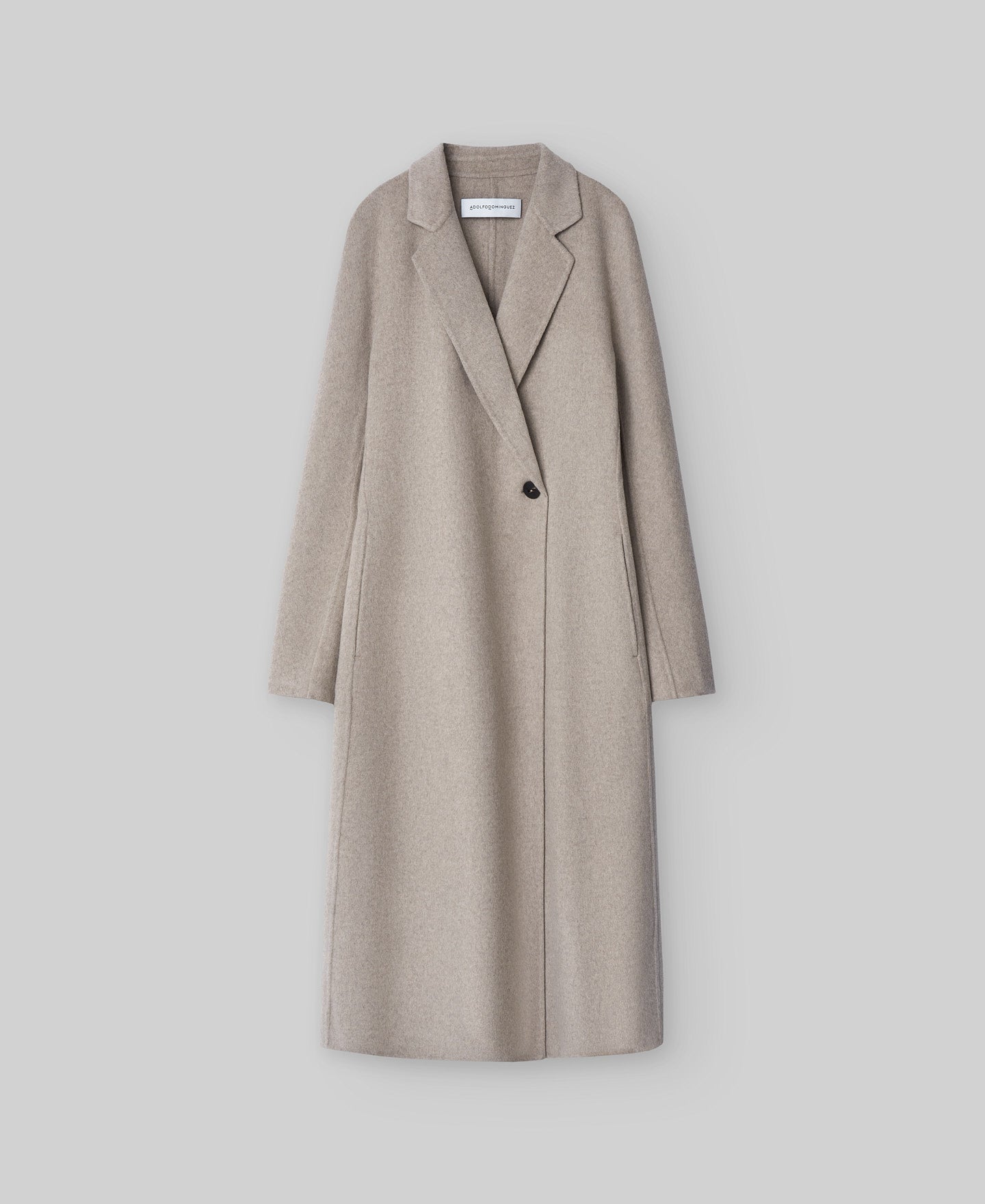Merino Wool Blend Tailored Coat for Women in Natural
