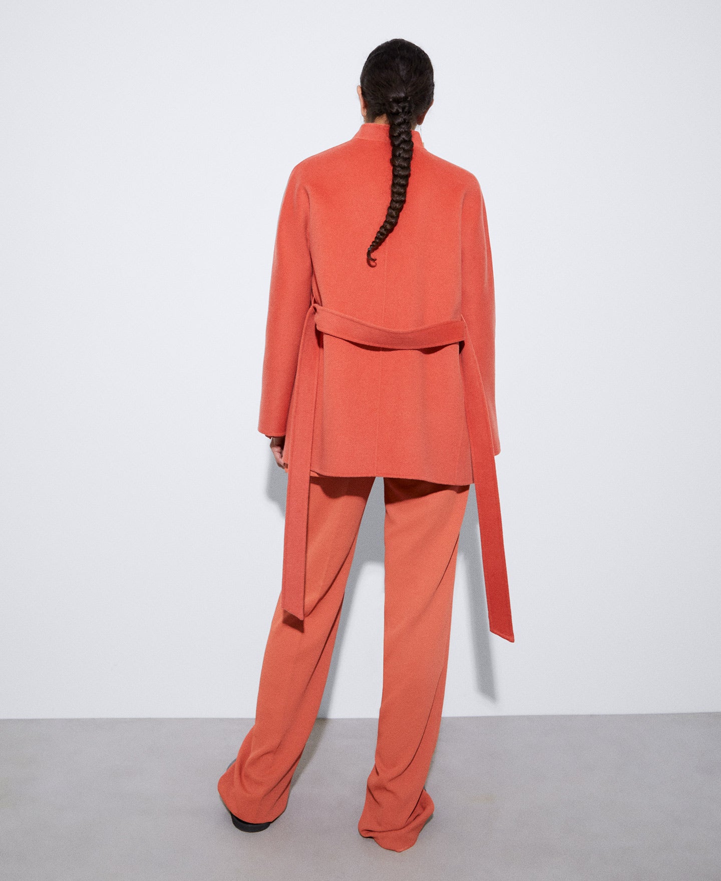Orange Double-Faced Wool Coat