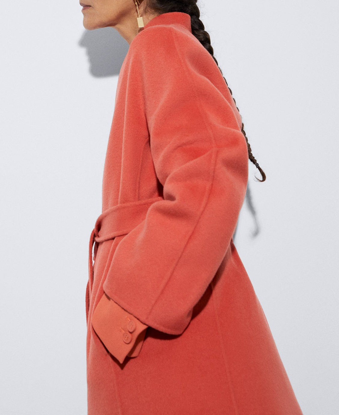 Orange Double-Faced Wool Coat