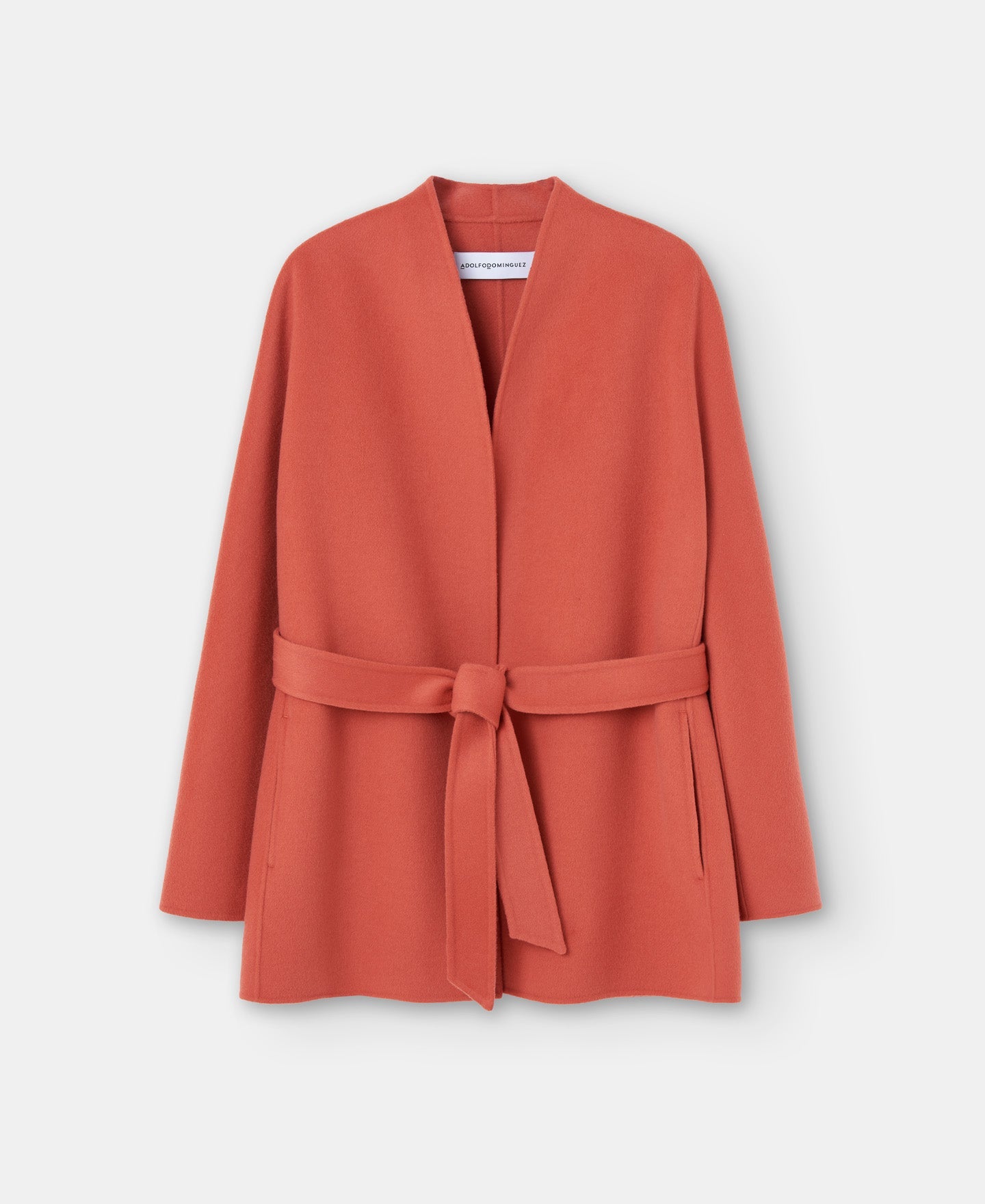 Orange Double-Faced Wool Coat