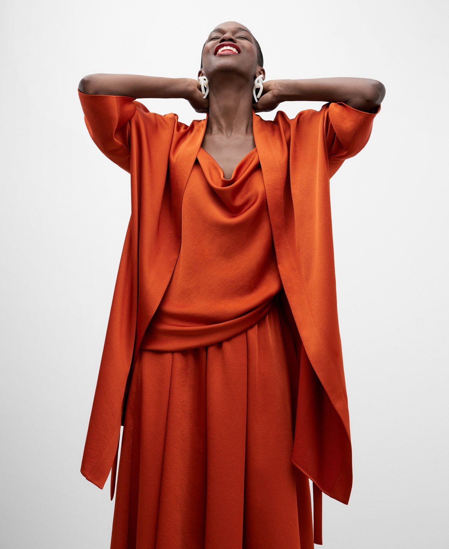 Dark Orange Woman's Fluid Jacket