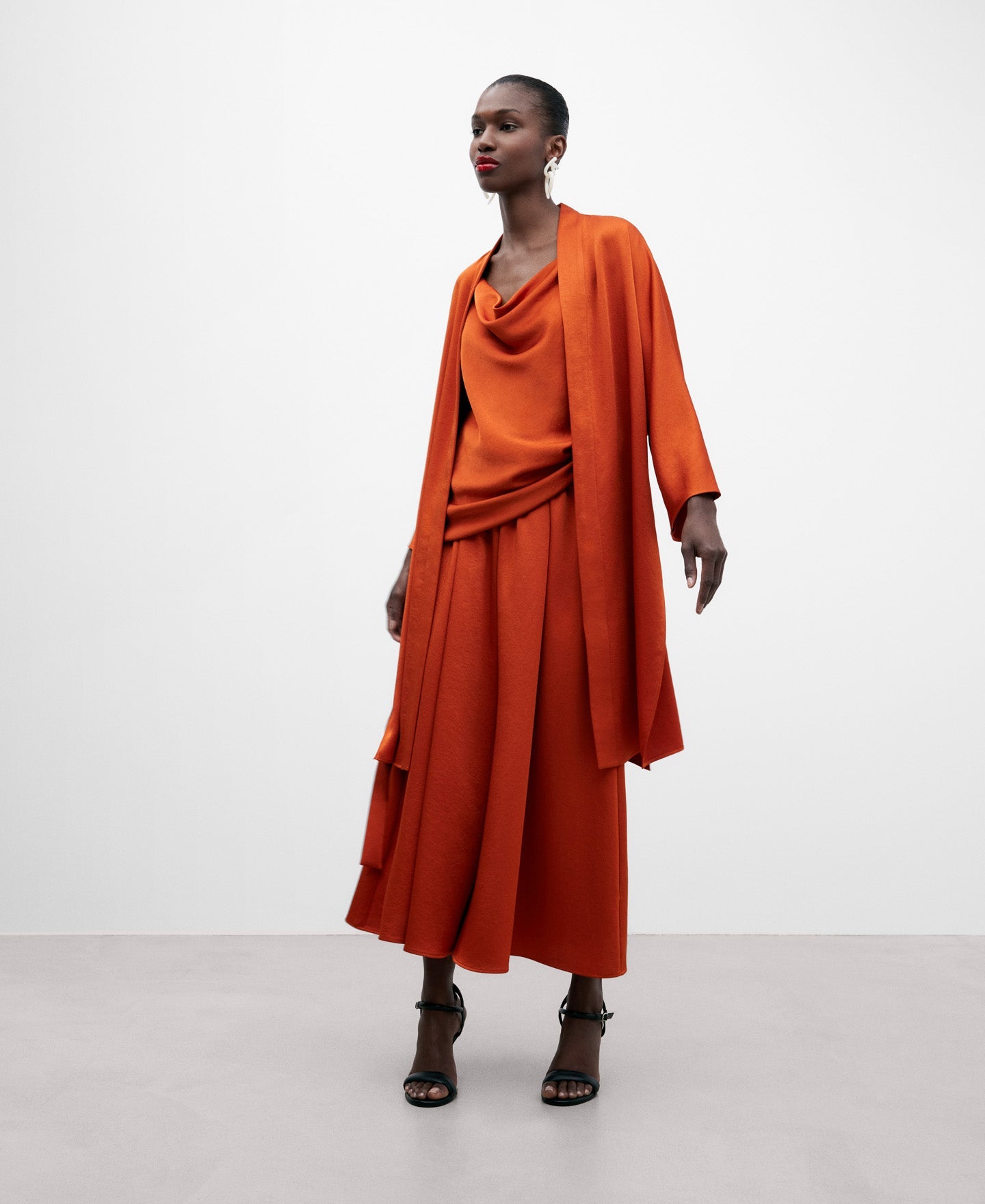 Dark Orange Woman's Fluid Jacket