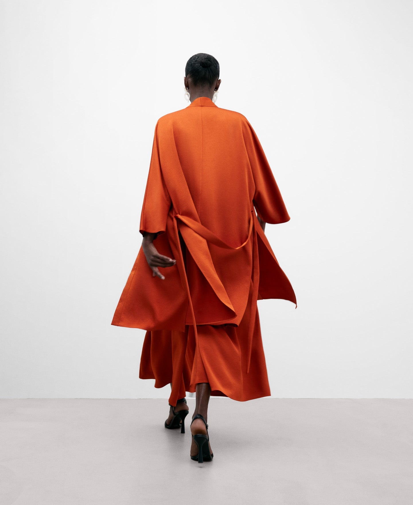 Dark Orange Woman's Fluid Jacket