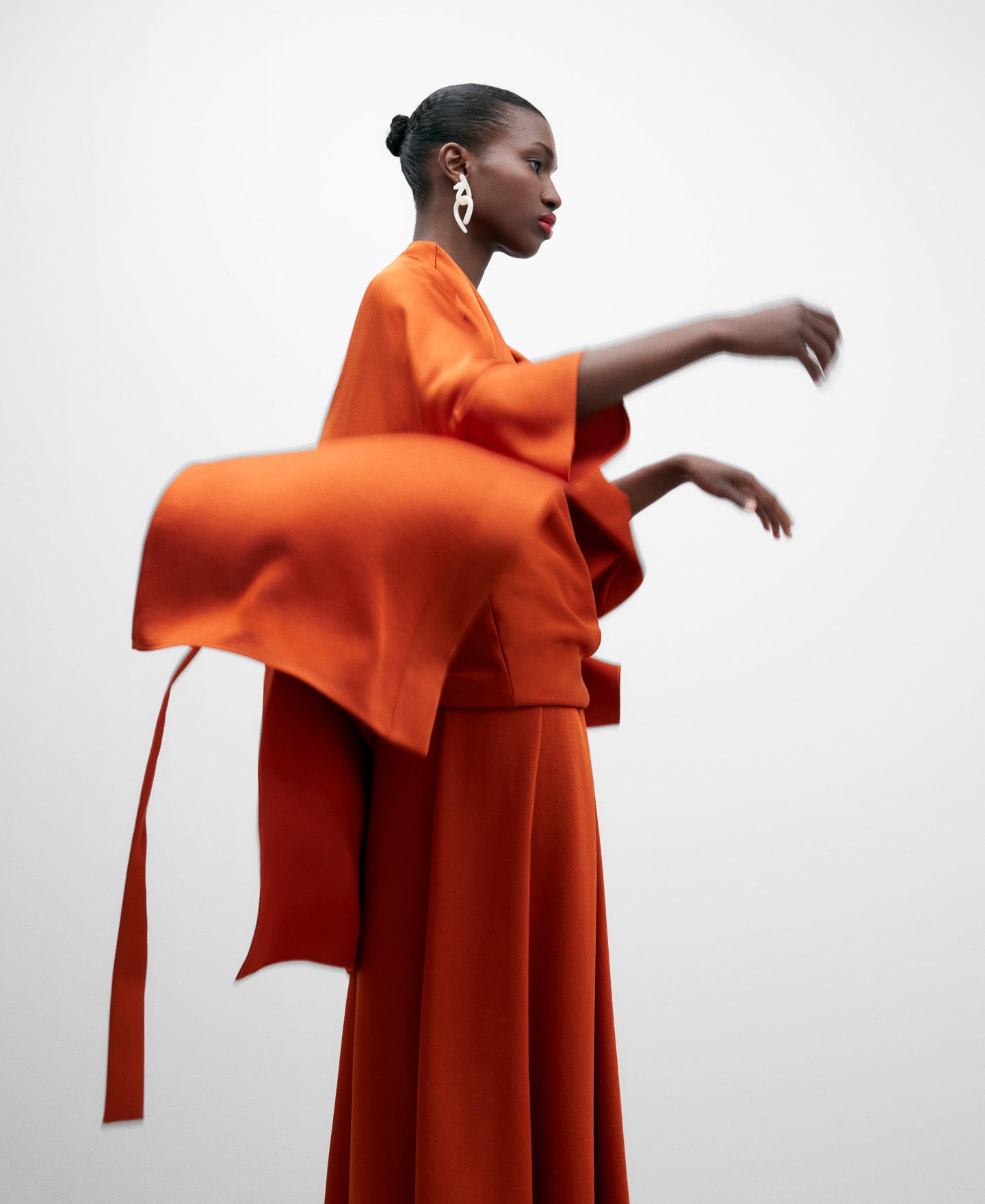 Dark Orange Woman's Fluid Jacket