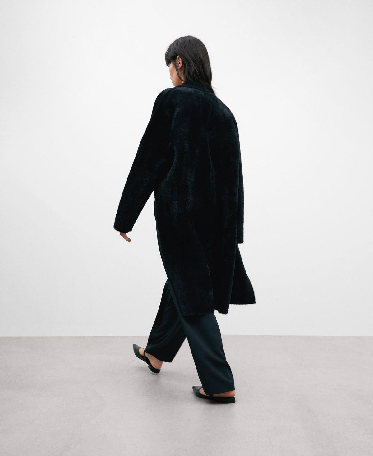 Black Long Nylon Coat For Women