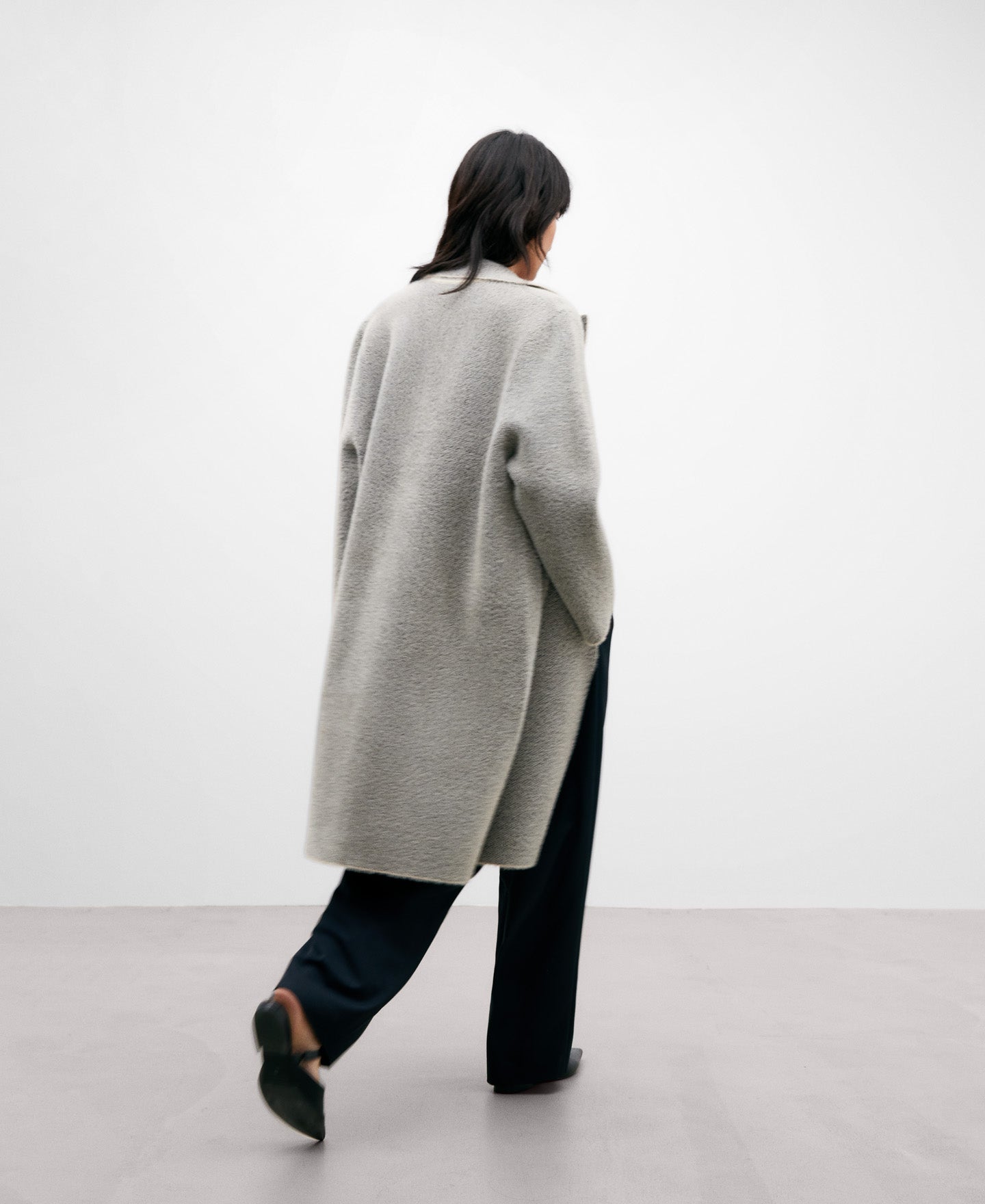 Two-Tone Nylon Fabric Coat For Women