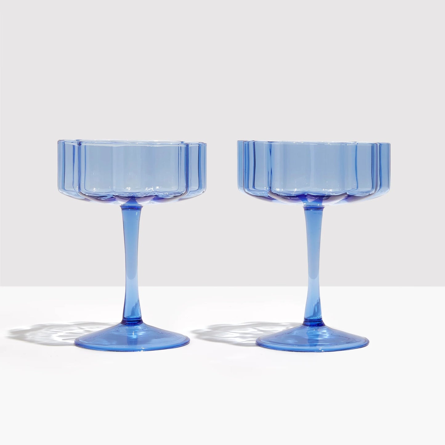TWO x WAVE COUPE GLASSES - BLUE