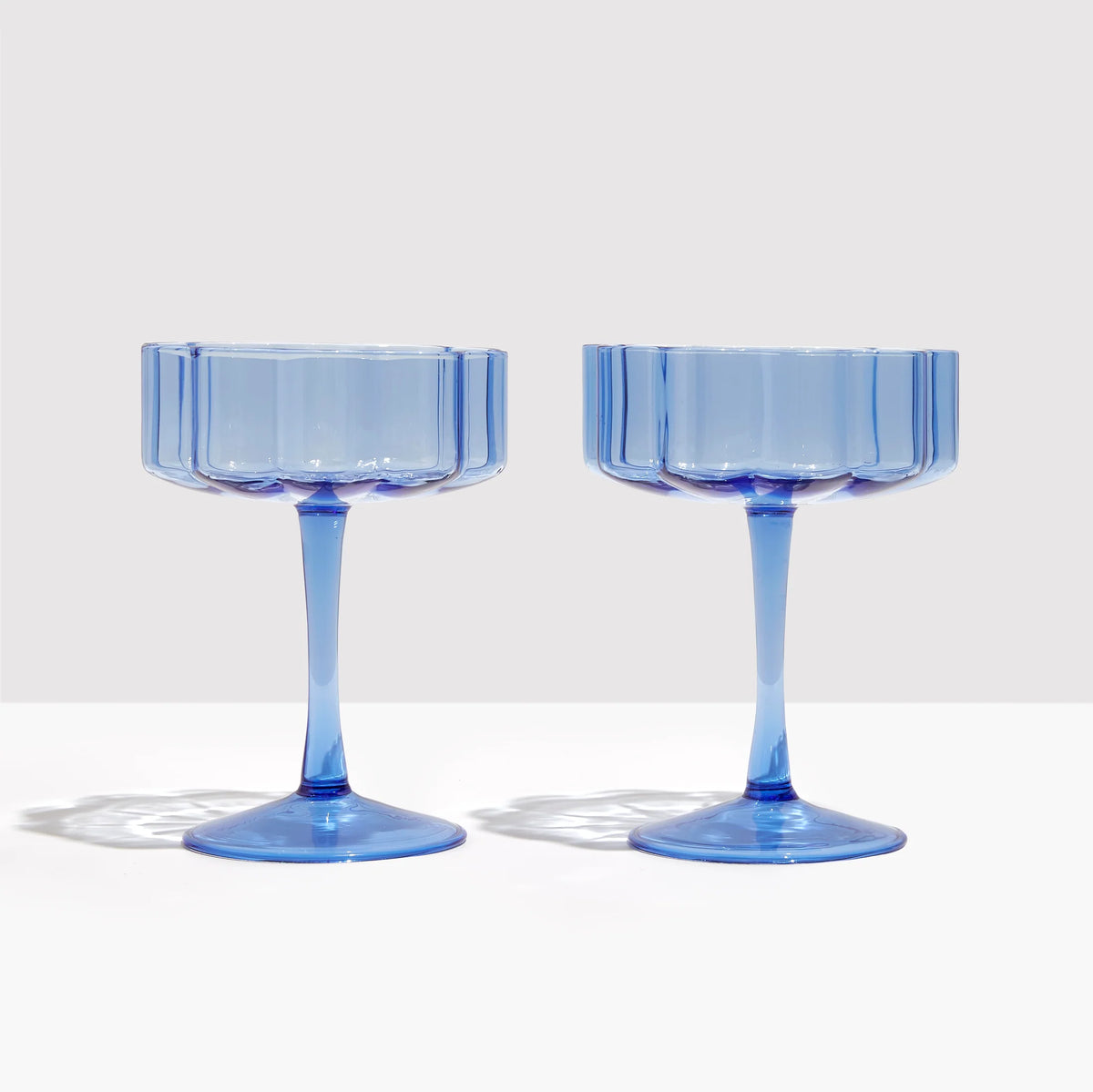 TWO x WAVE COUPE GLASSES - BLUE
