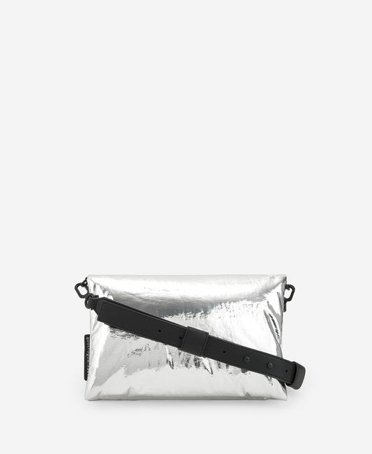 Silver Padded Shoulder Bag
