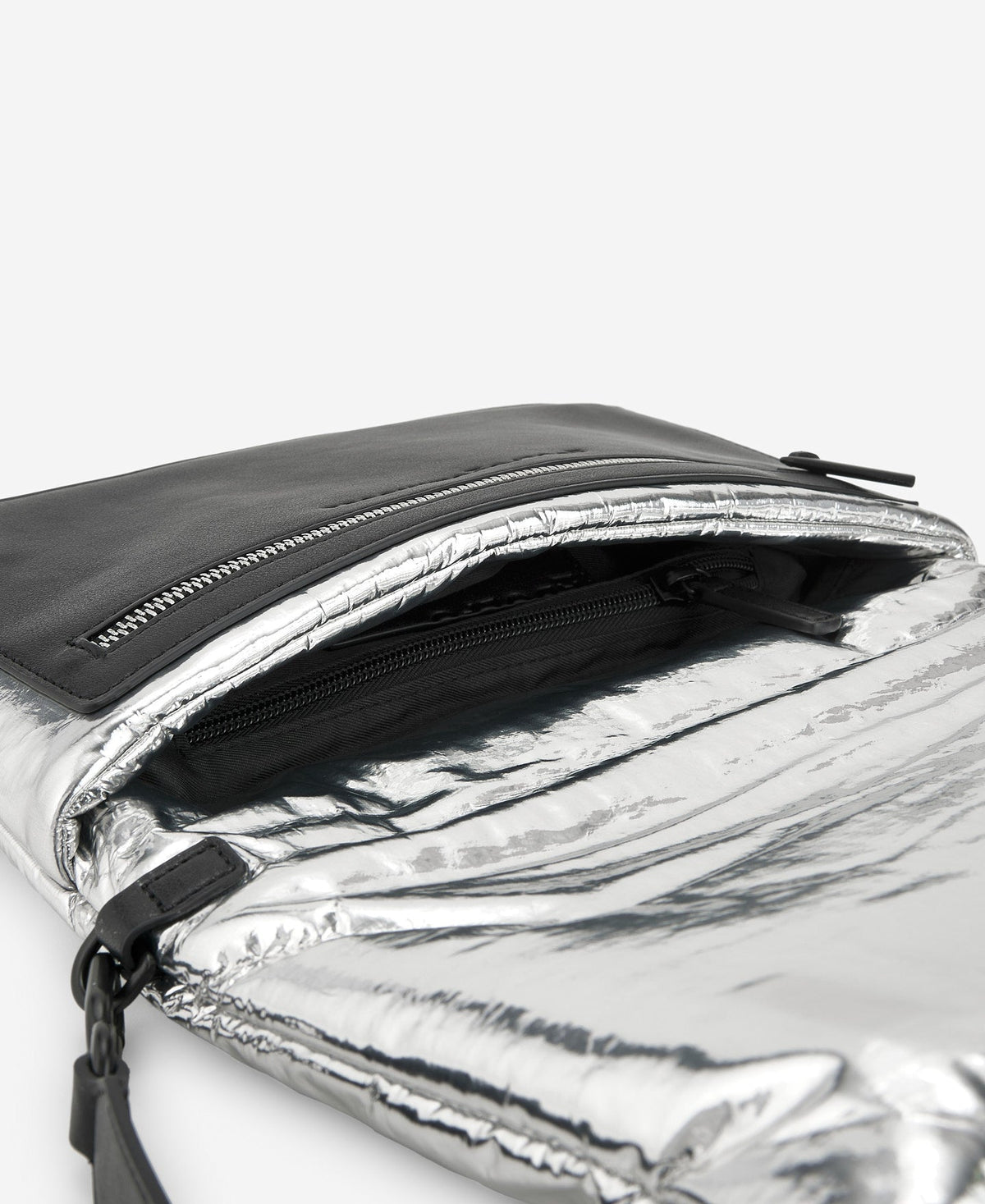 Silver Padded Shoulder Bag