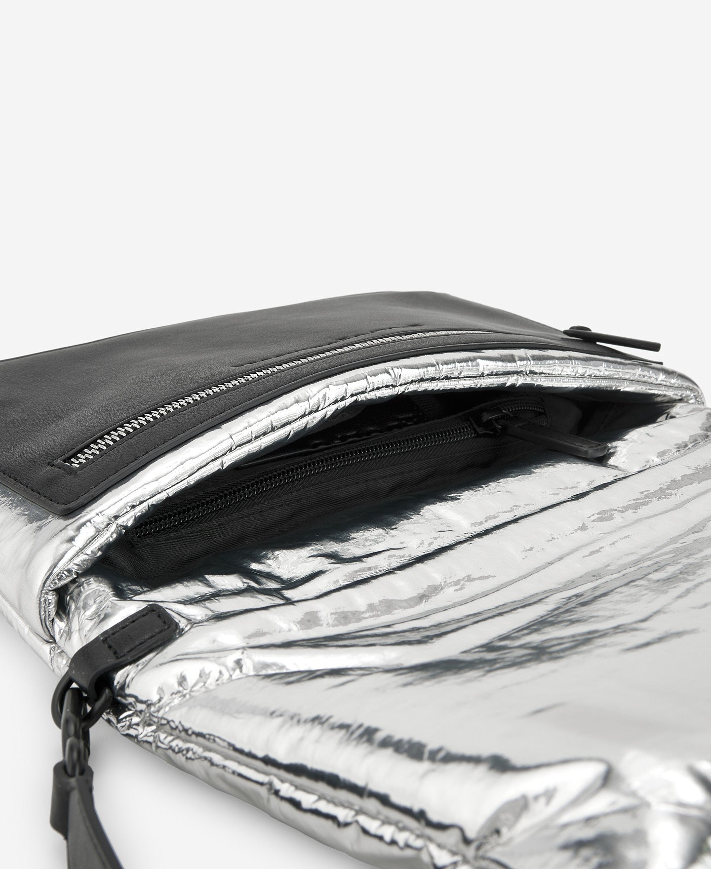 Silver Padded Shoulder Bag