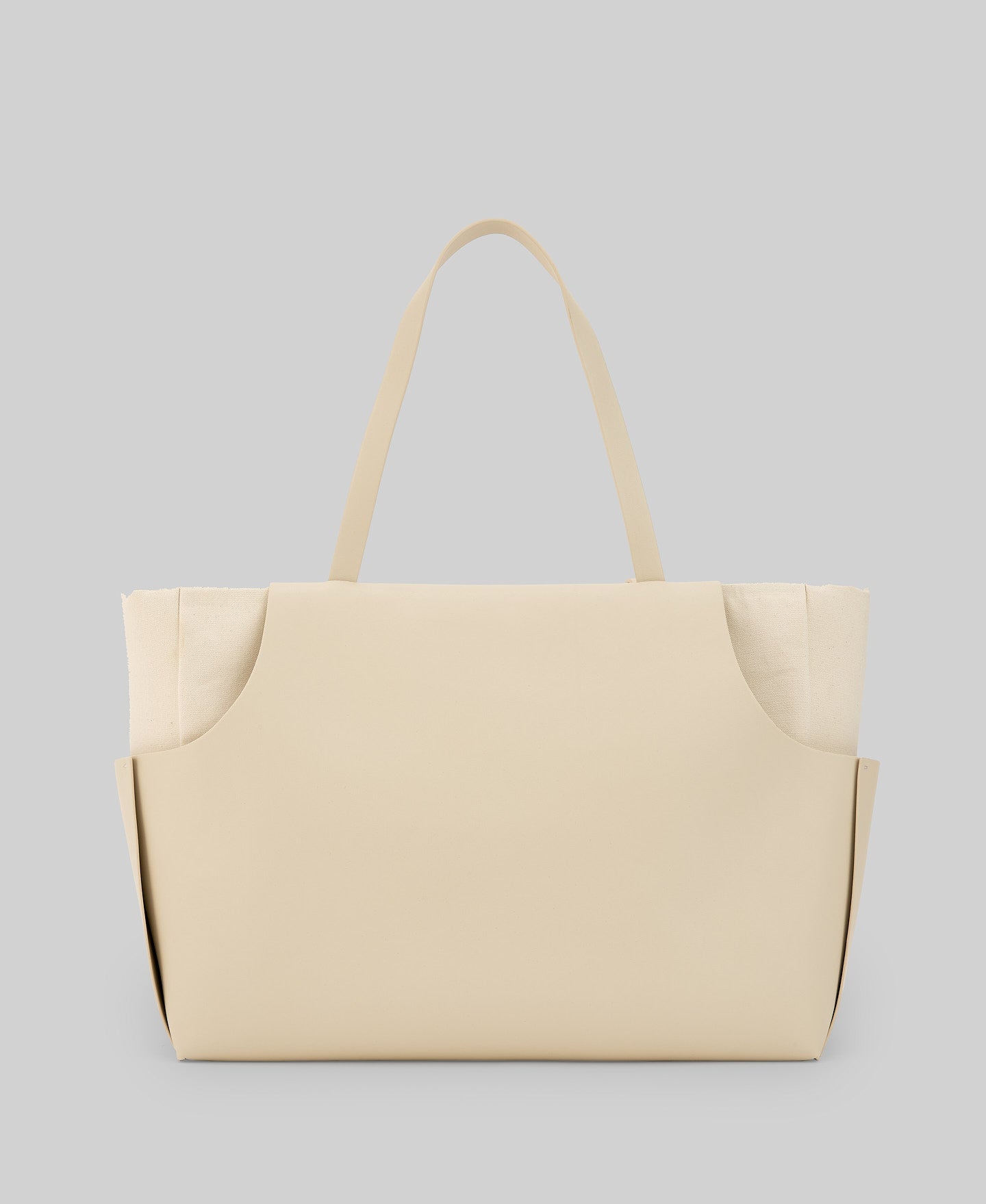 Double material maxi bag woman in light cream