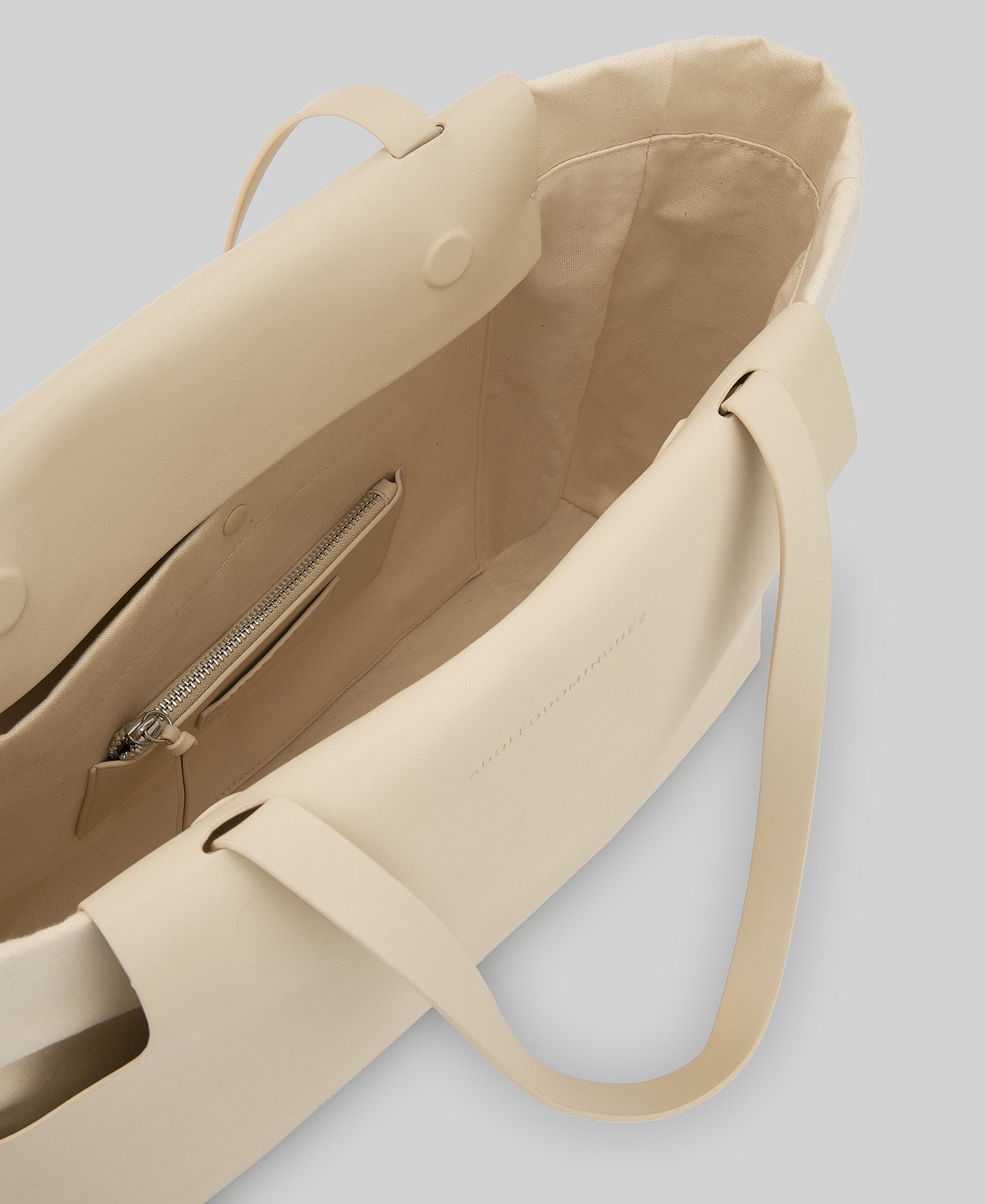 Double material maxi bag woman in light cream