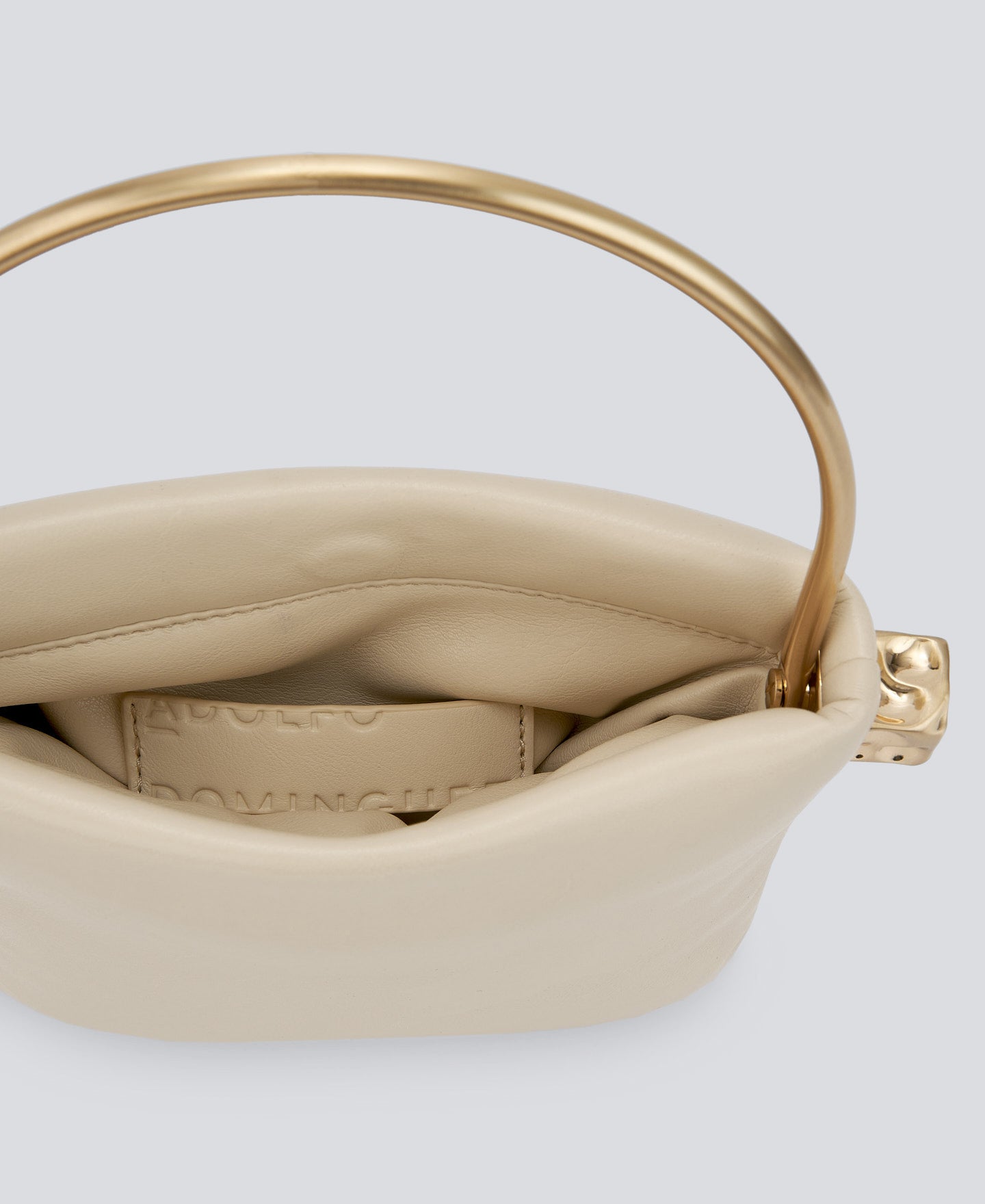 Light Cream Leather-Non-Leather Medium Cocktail Bag