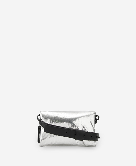 Silver Padded Mini Shoulder Bag