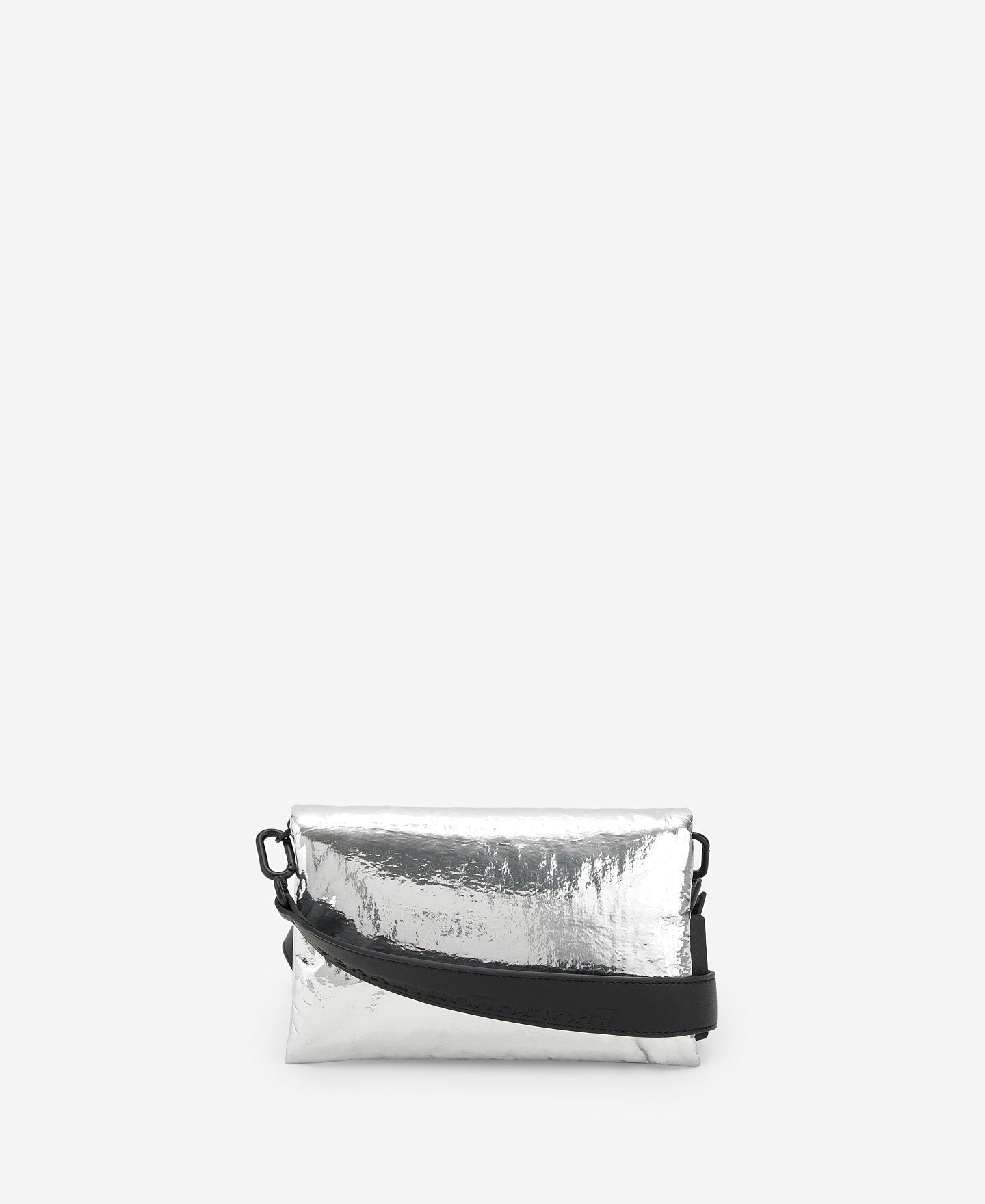 Silver Padded Mini Shoulder Bag