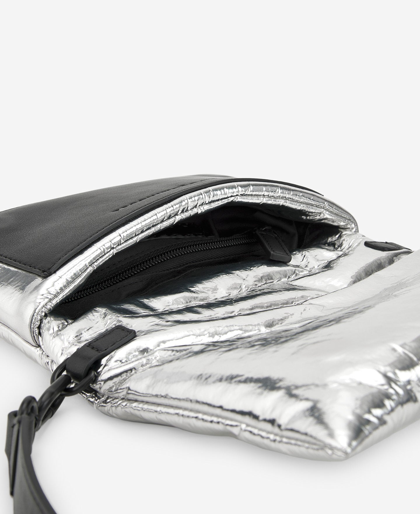 Silver Padded Mini Shoulder Bag